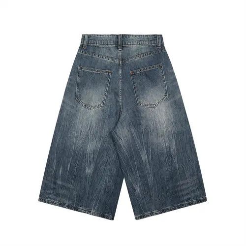 Japanese Brand × Jean Distressed washed cracked men's workwear denim shorts Size US 32 / EU 48 - 2 Thumbnail