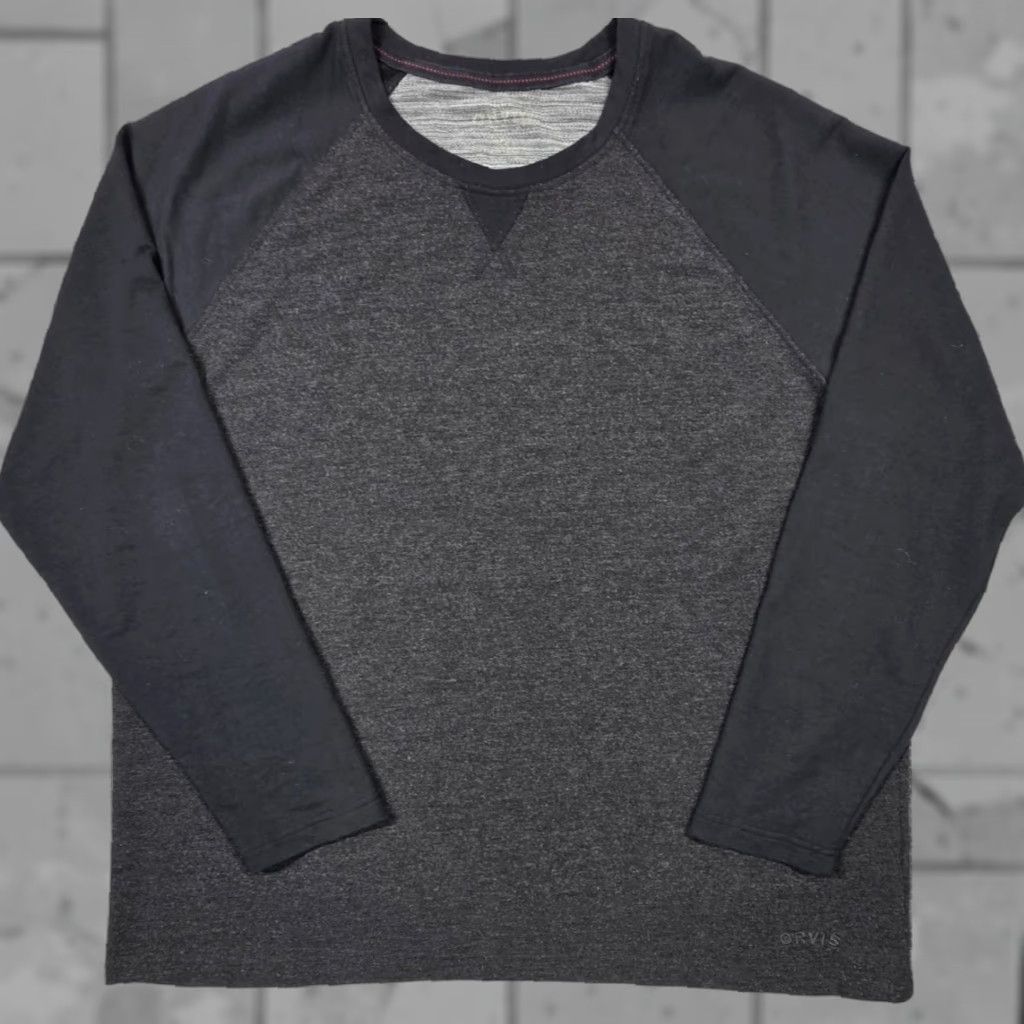 Orvis Orvis Shirt Men’s Crew Neck Raglan Long Sleeve T-shirt Two Tone Gray/Black Men’s 2XL Size US XXL / EU 58 / 5 - 1 Thumbnail