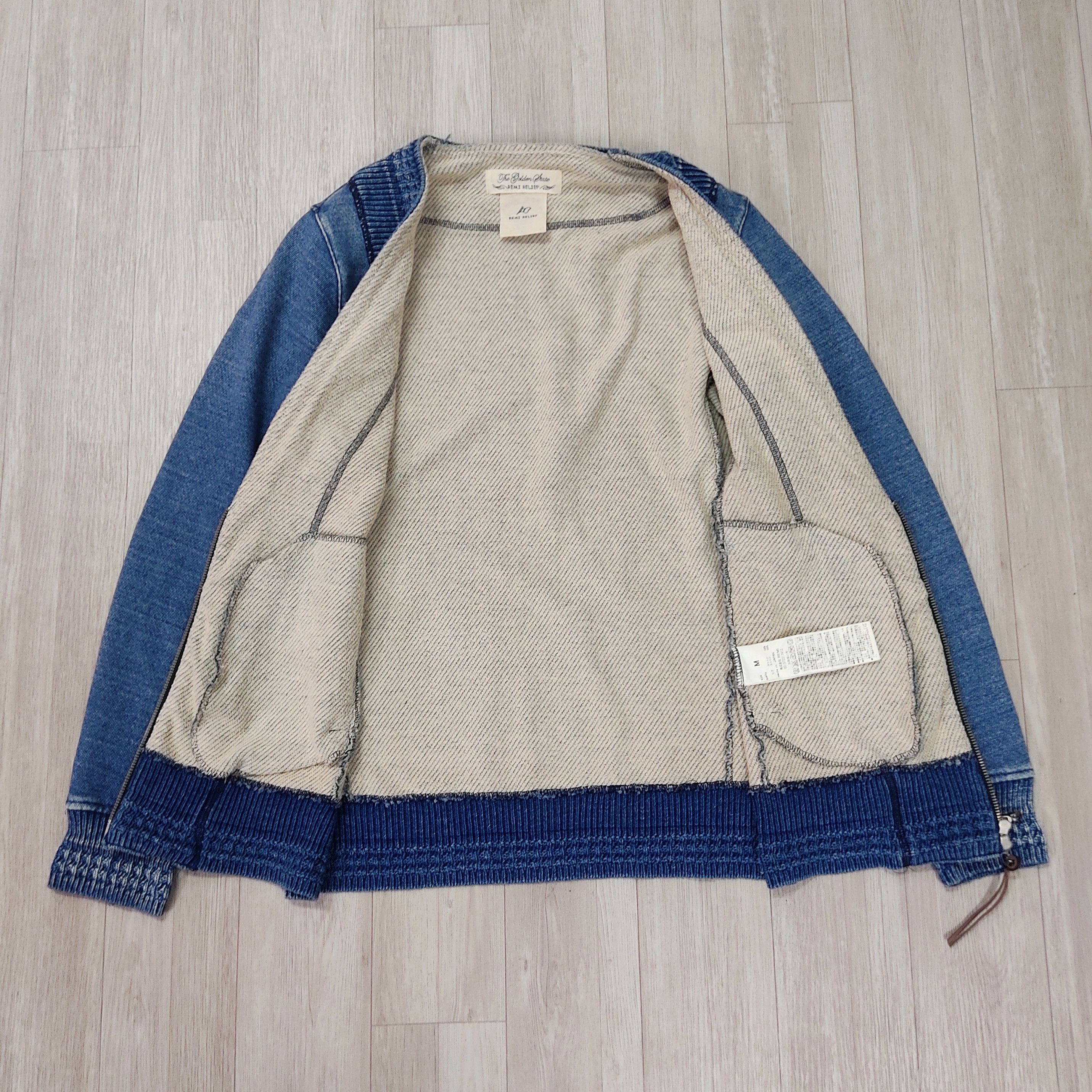 Indigo REMY RELIEF Indigo Knitted Zipper Cardigan Size US M / EU 48-50 / 2 - 9 Thumbnail