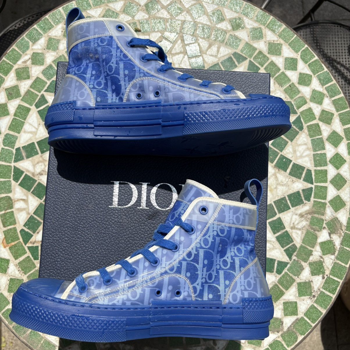 Dior Dior B23 Blue Oblique Sneaker Size US 10.5 / EU 43-44 - 2 Thumbnail