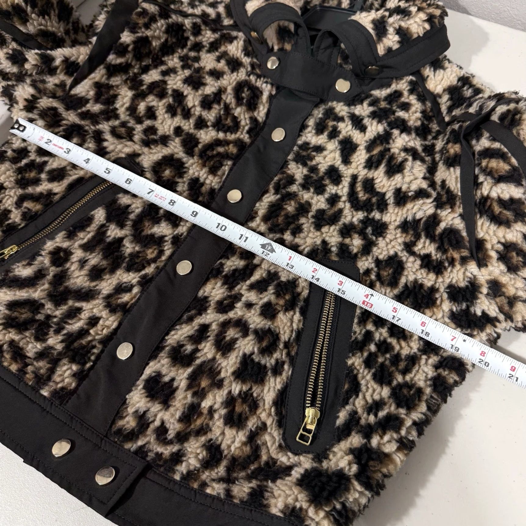 Veronica Beard Veronica Beard Jacket Womens S Leopard Faux-Fur Snap-Front Teddy Brown - Shirt/Coat Size S / US 4 / IT 40 - 3 Thumbnail