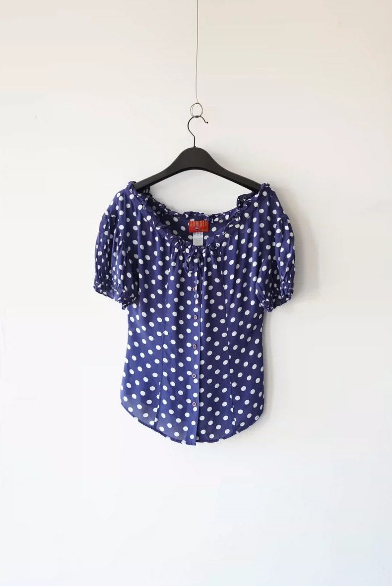 Kenzo KENZO Blue and white jade bubble sleeve top Size XS / US 0-2 / IT 36-38 - 2 Thumbnail