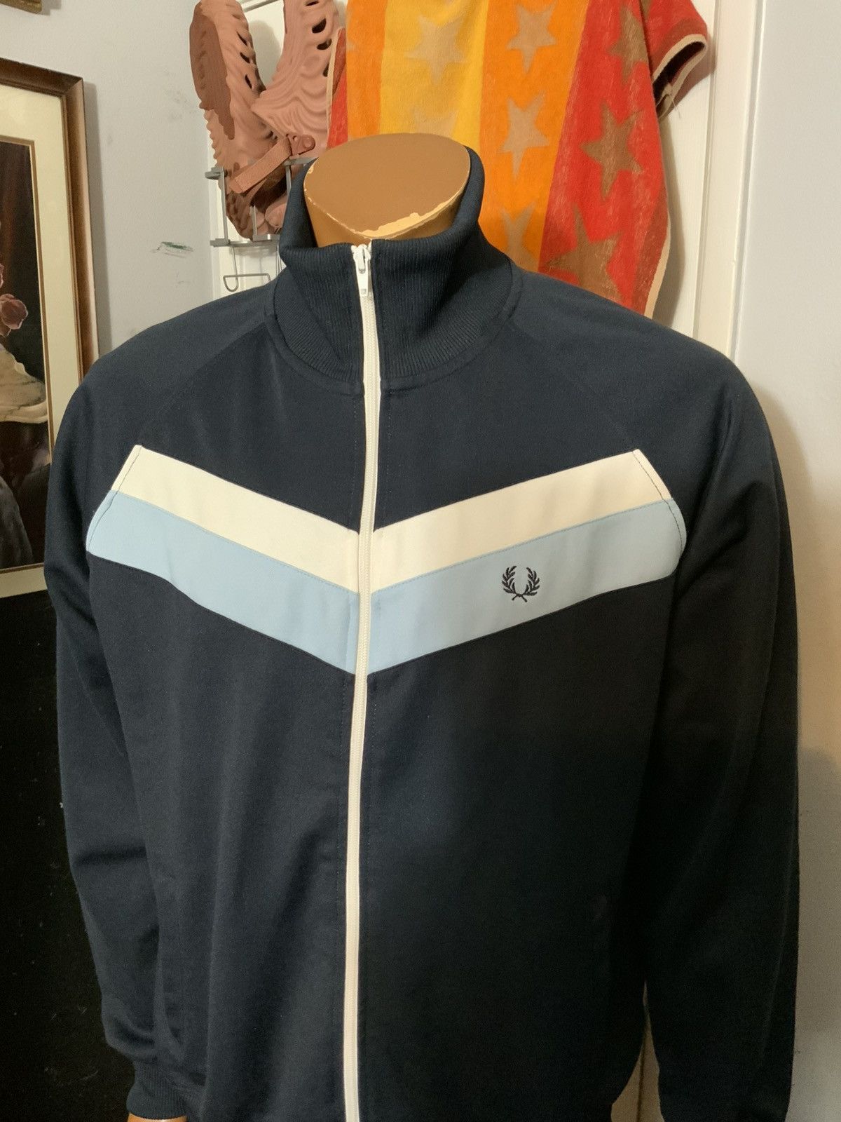 Fred Perry Fred Perry Sportswear Laurel Wreath Stripe Zip Track Jacket Size US L / EU 52-54 / 3 - 10 Thumbnail