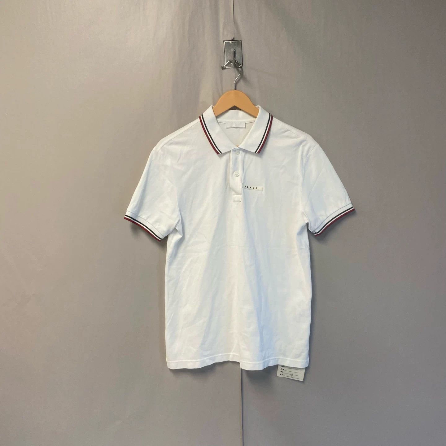 Prada Prada White Chest Logo Polo Shirt Size US M / EU 48-50 / 2 - 1 Thumbnail