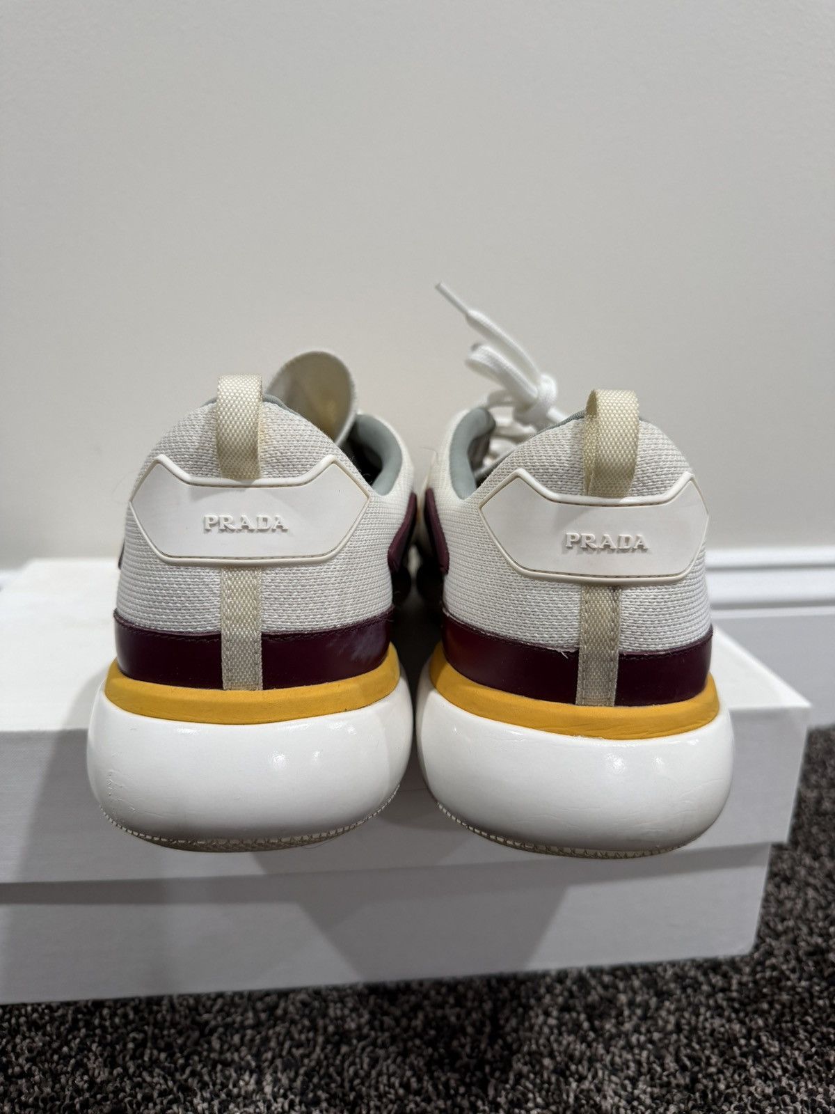 Prada Prada Cloudbust Knit White/Orange Trainer Sneakers Size US 10 / EU 43 - 5 Thumbnail