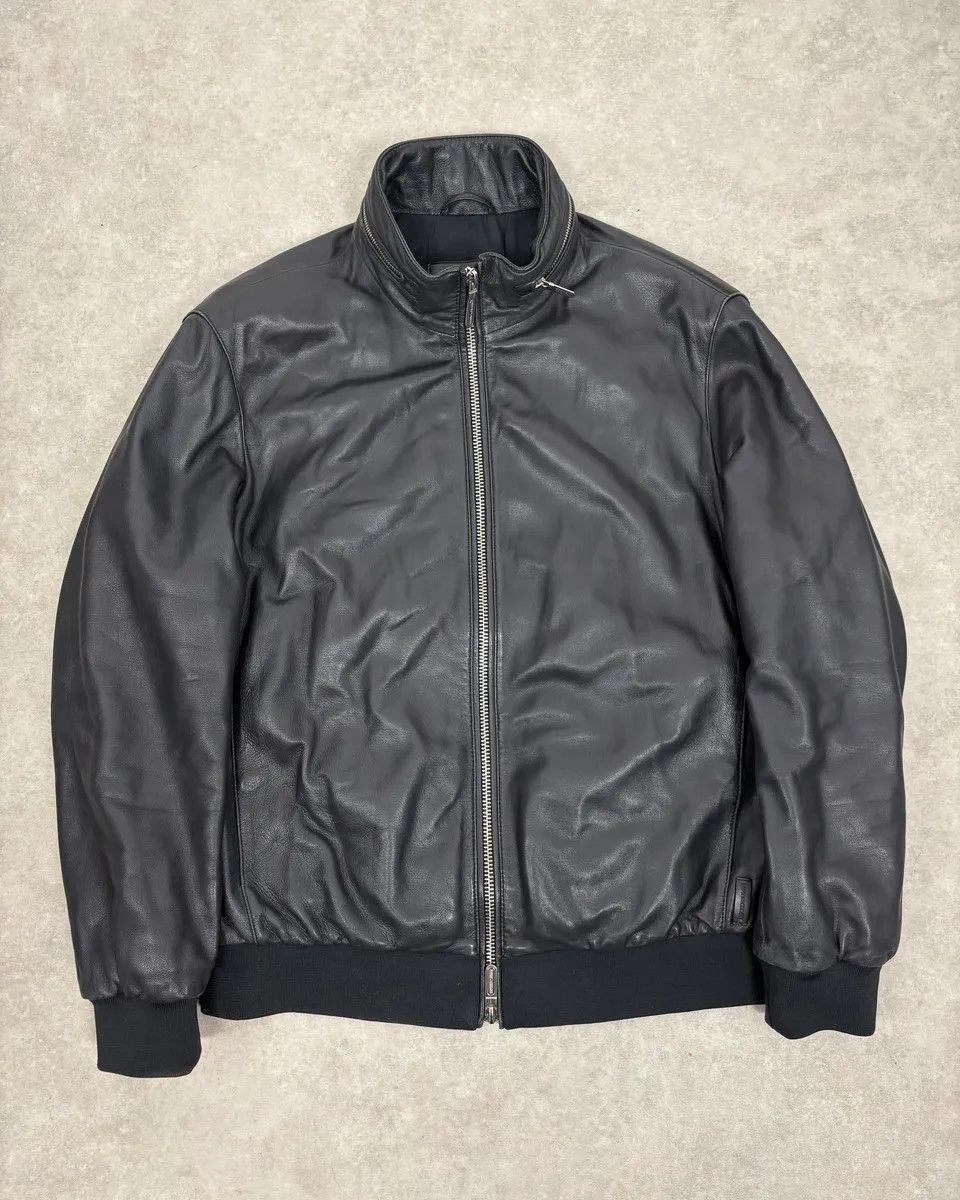 Emporio Armani SS2019 Emporio Armani Black Leather Minimalist Jacket Size US S / EU 44-46 / 1 - 1 Thumbnail