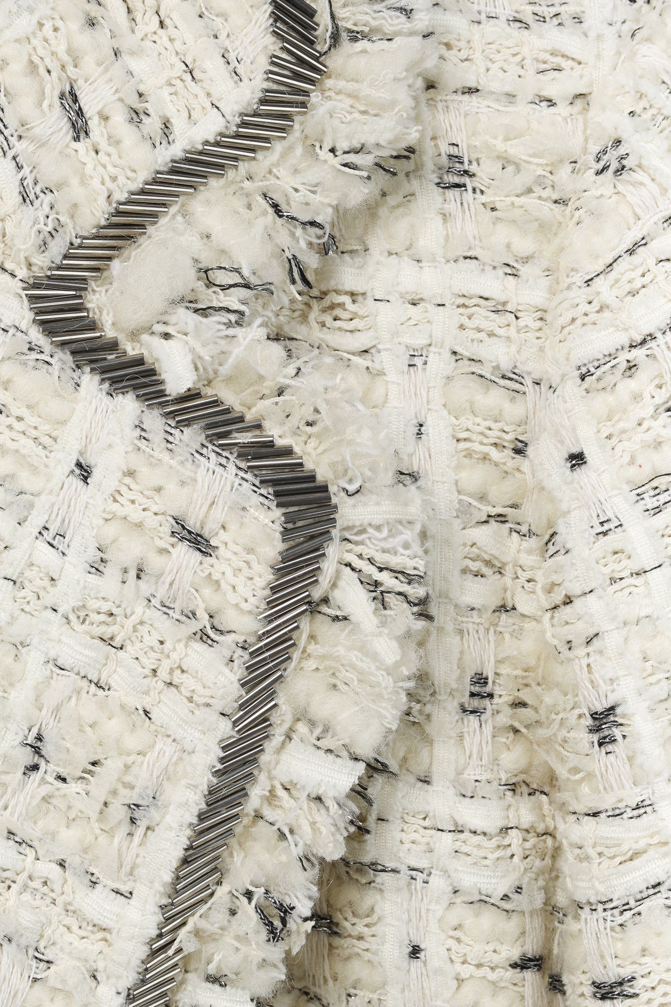 Cinq a Sept Cinq a Sept Maddie Ivory Metallic Beaded Tweed Blazer Size M / US 6-8 / IT 42-44 - 4 Thumbnail