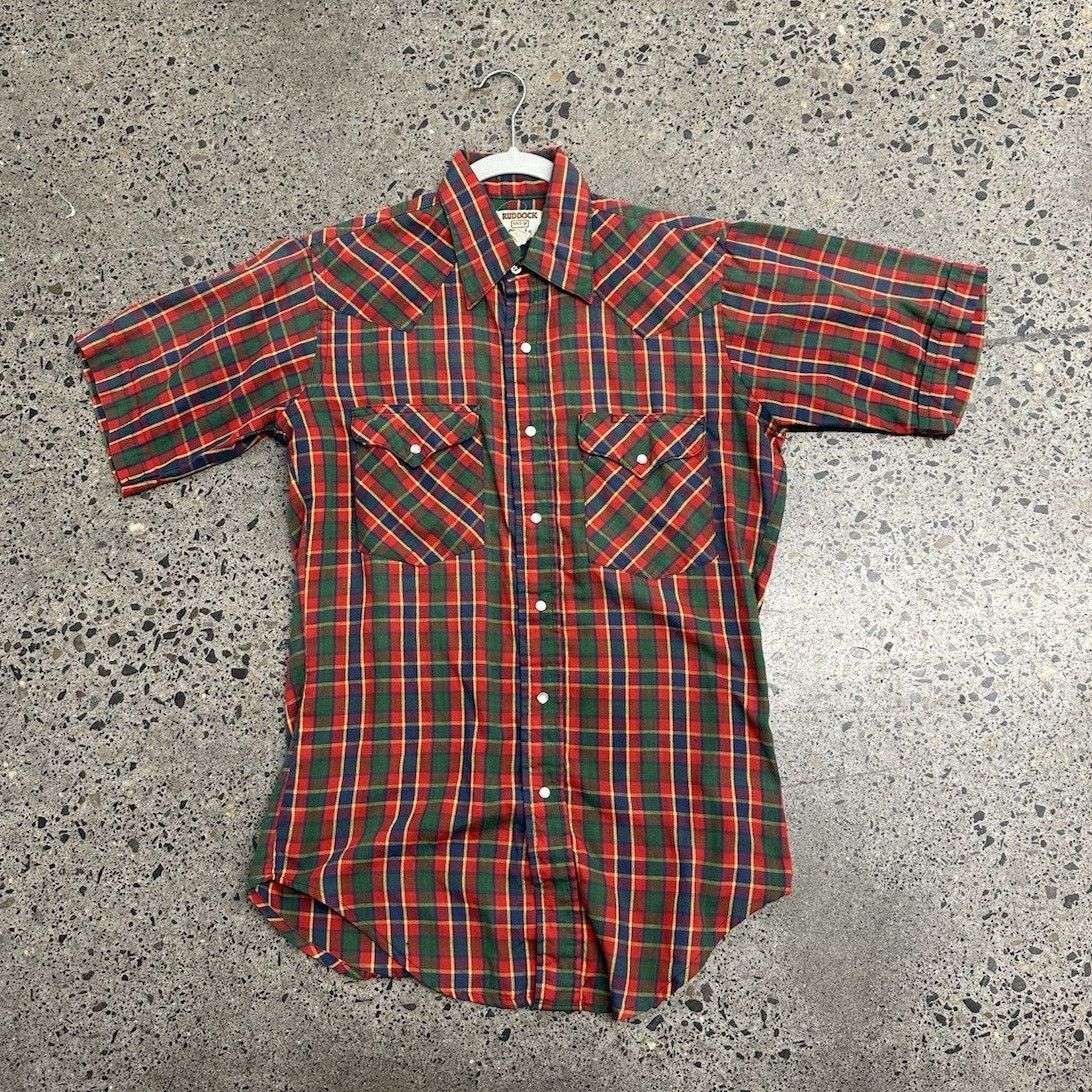 Ruddock Shirts × Vintage Vintage Ruddock Shirt Adult 14.5 Red Green Western Snap Up Size US M / EU 48-50 / 2 - 1 Thumbnail