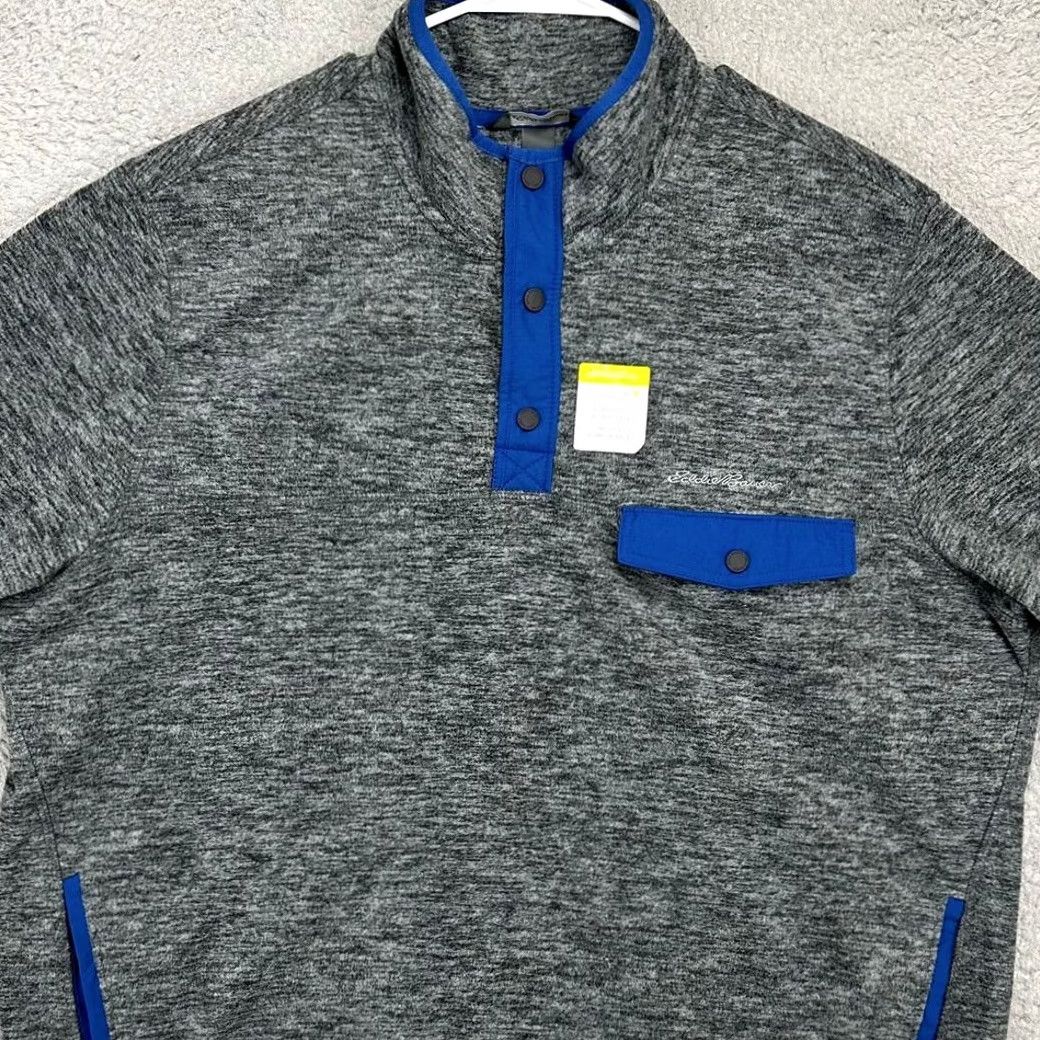 Eddie Bauer VINTAGE? (No) Eddie Bauer Sweater Mens 2XL Grey Blue Supersoft Microfleece Henley Pullover NEW Size US XXL / EU 58 / 5 - 2 Thumbnail