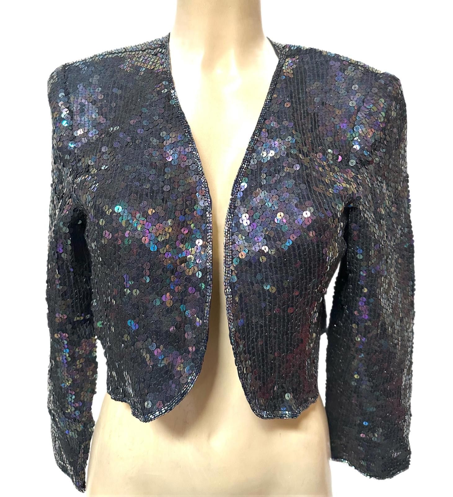 Other Sequin Bolero Jacket Black size 10 Size L / US 10 / IT 46 - 1 Thumbnail