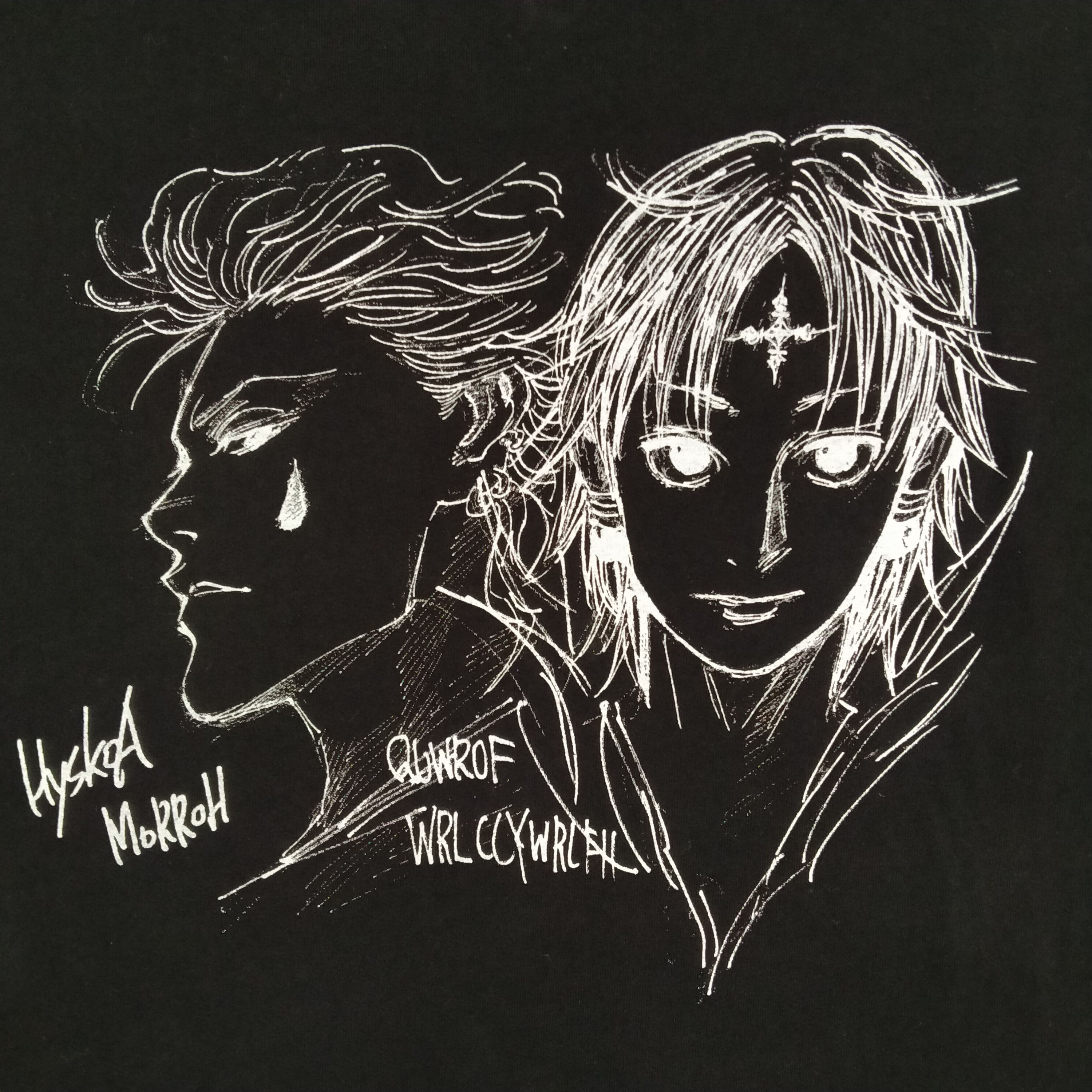 Anime Vintage Hisoka Chrollo Lucilfer Distressed Tee shirt - G065 Size US L / EU 52-54 / 3 - 4 Thumbnail