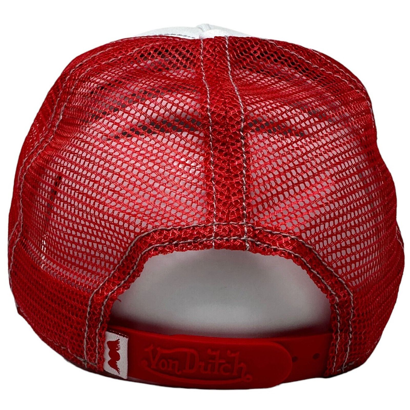 Von Dutch Von Dutch Trucker Hat White & Red Embroidered Logo Cap Size ONE SIZE - 3 Thumbnail