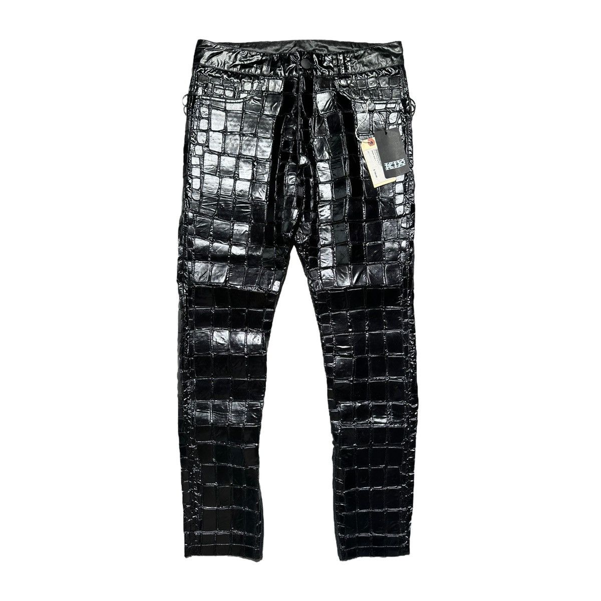 image of Ktz Croc Scale Zip Bottom Trouser in Black, Men's (Size 32)