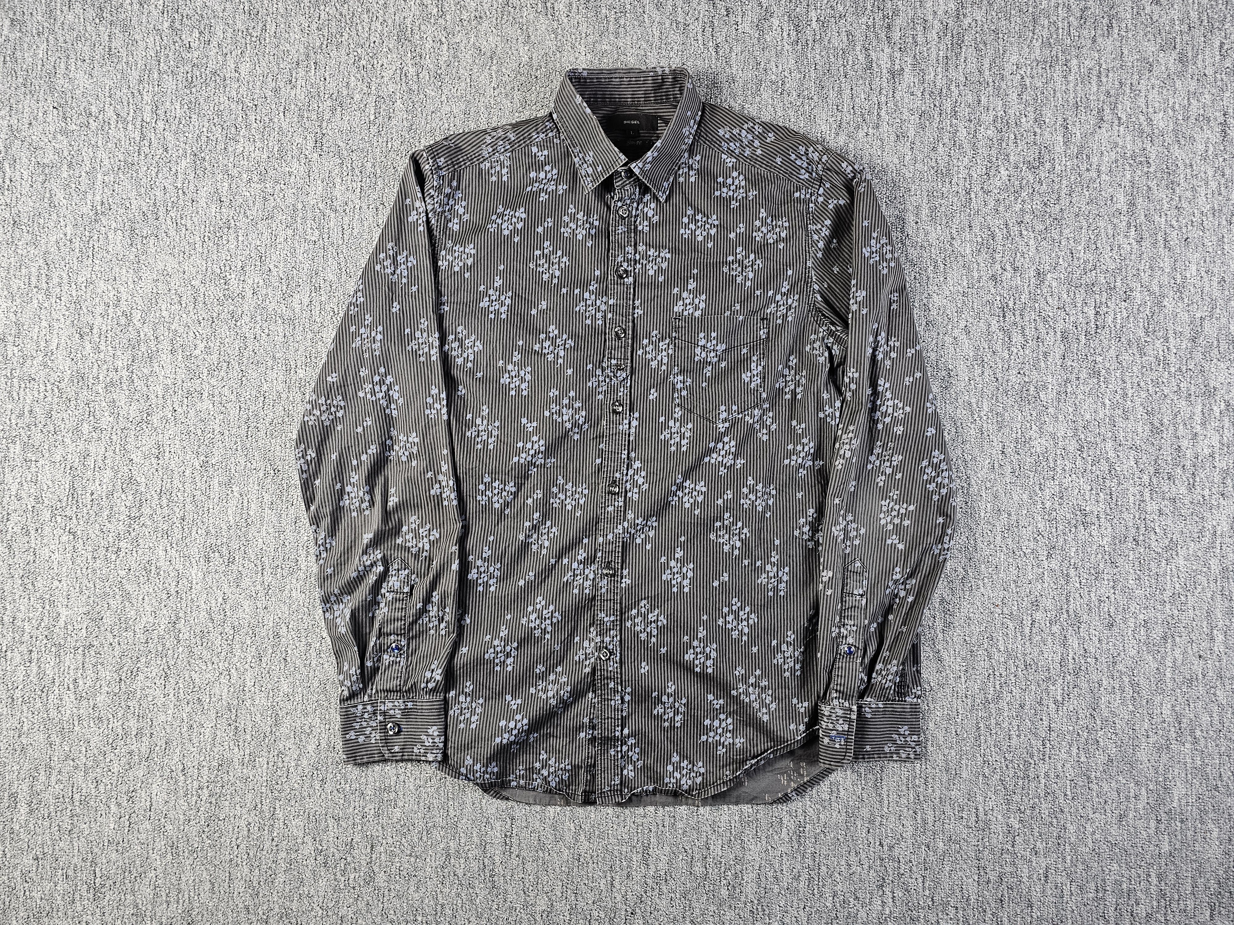 Diesel Vintage Diesel Shirt Men L Slim Fit Striped Stretch Y2K Size US L / EU 52-54 / 3 - 9 Thumbnail