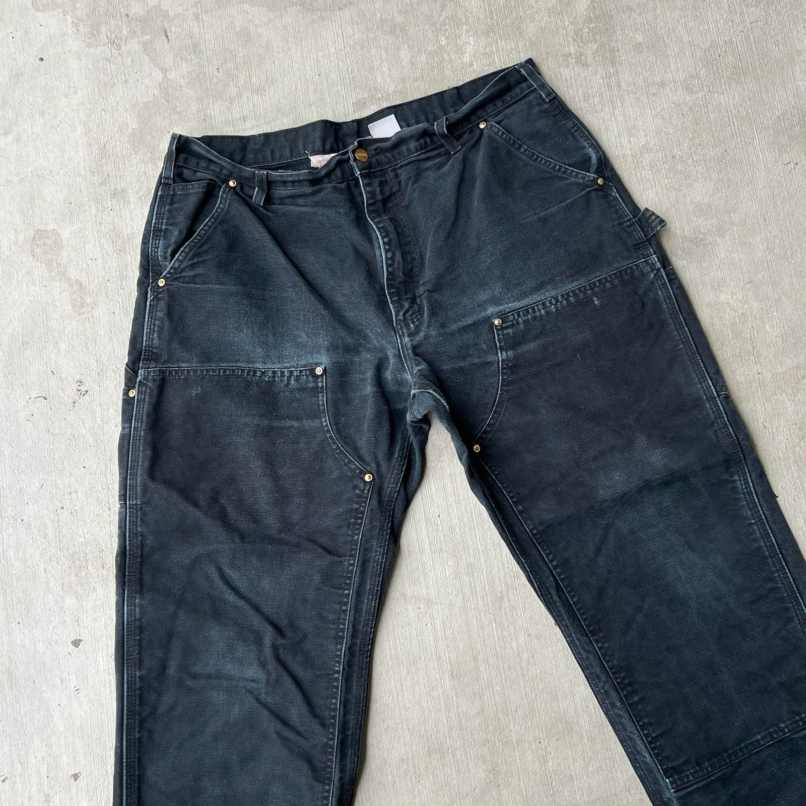 Carhartt × Vintage Carhartt faded black double knee work wear carpenter pants Size US 36 / EU 52 - 2 Thumbnail