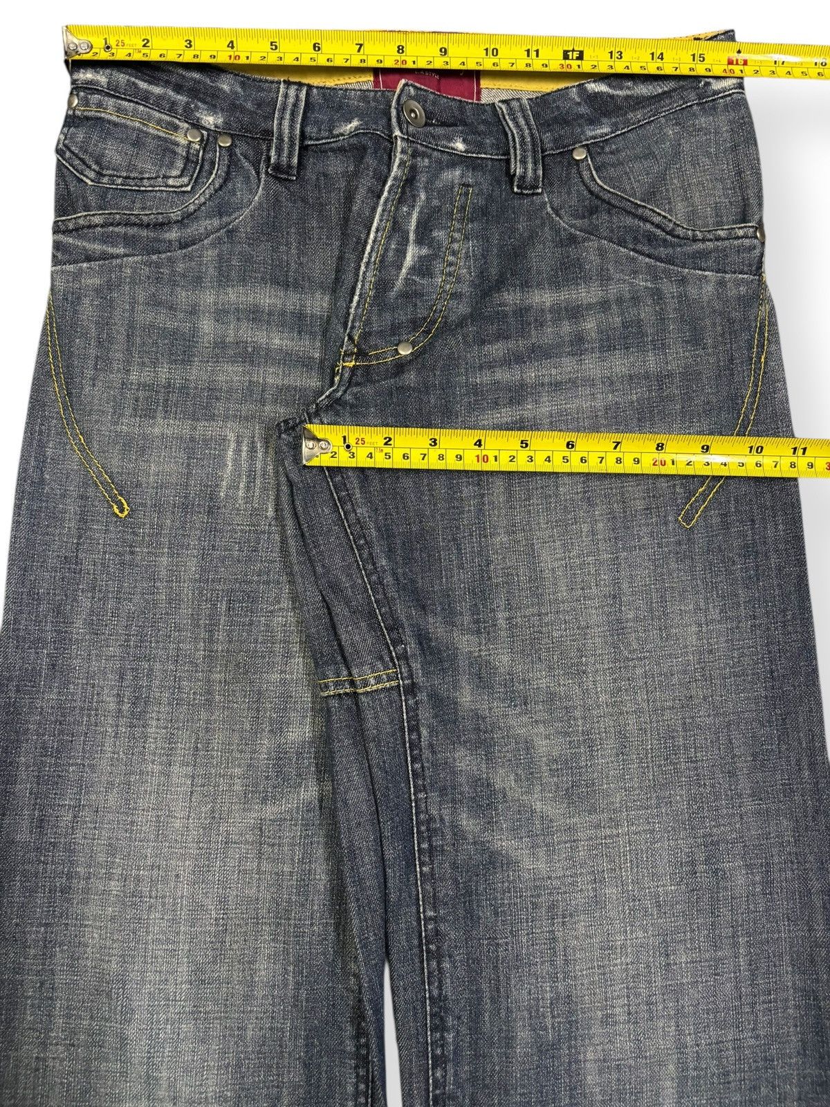 Beauty Beast Vintage Japanese Brand Clawmark Faded Loose Fit Ripped Jeans Size US 32 / EU 48 - 13 Thumbnail