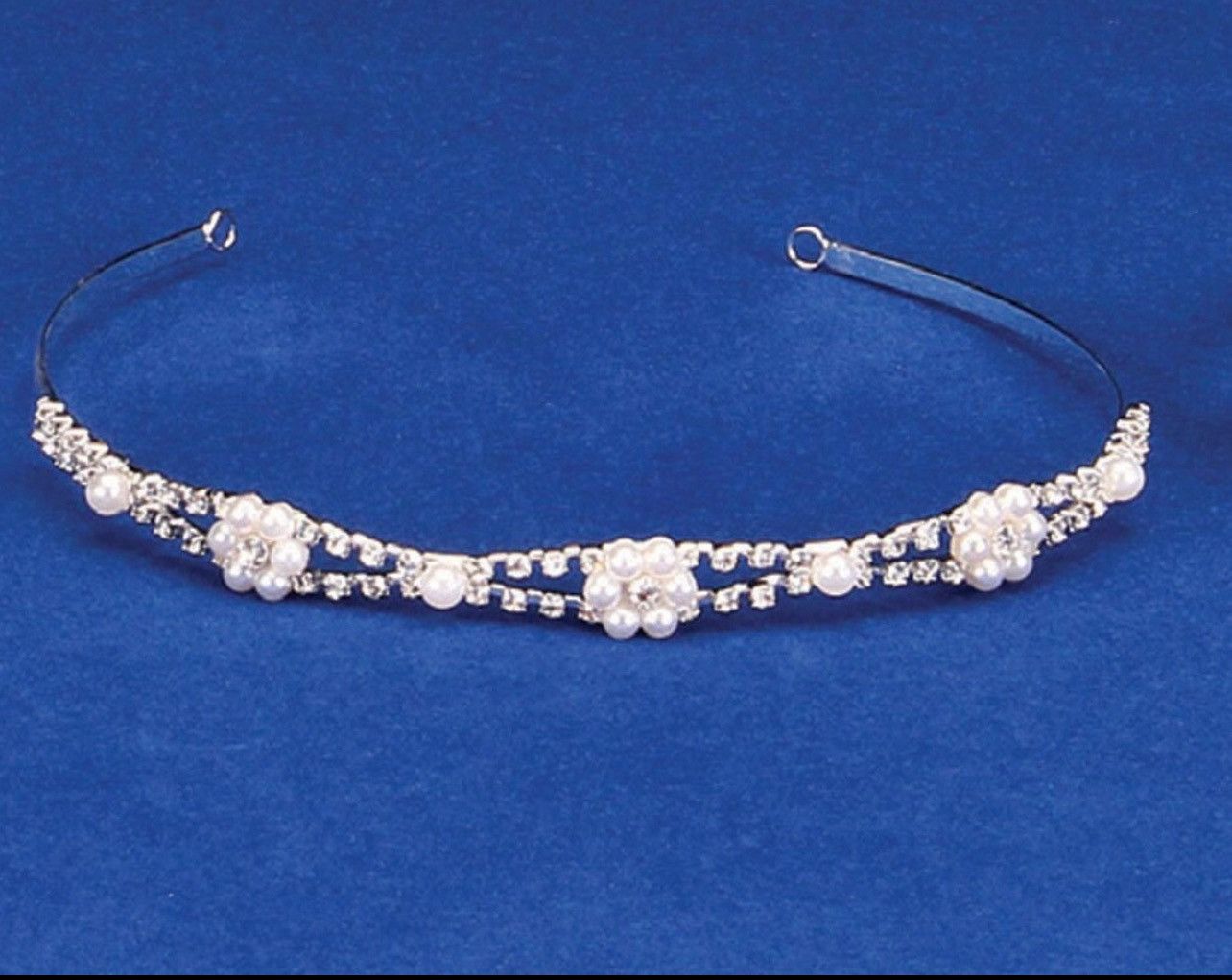 Other Silver Rhinestone and Pearl Headband Tiara for All Occasions Size ONE SIZE - 1 Preview