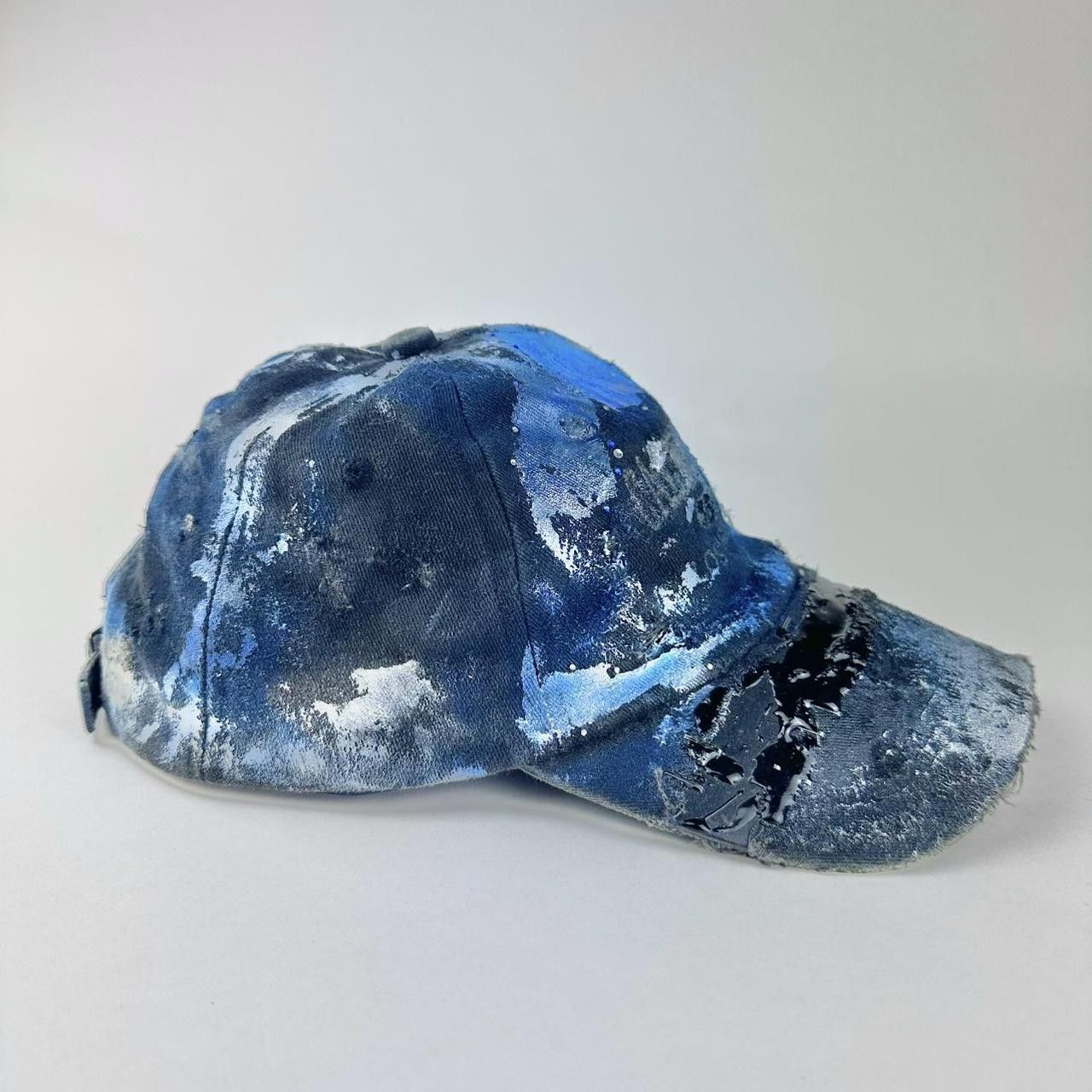Other ASTROBOI* 'Cali' Black & Blue Painted Rhinestone Resin Hat Size ONE SIZE - 7 Thumbnail