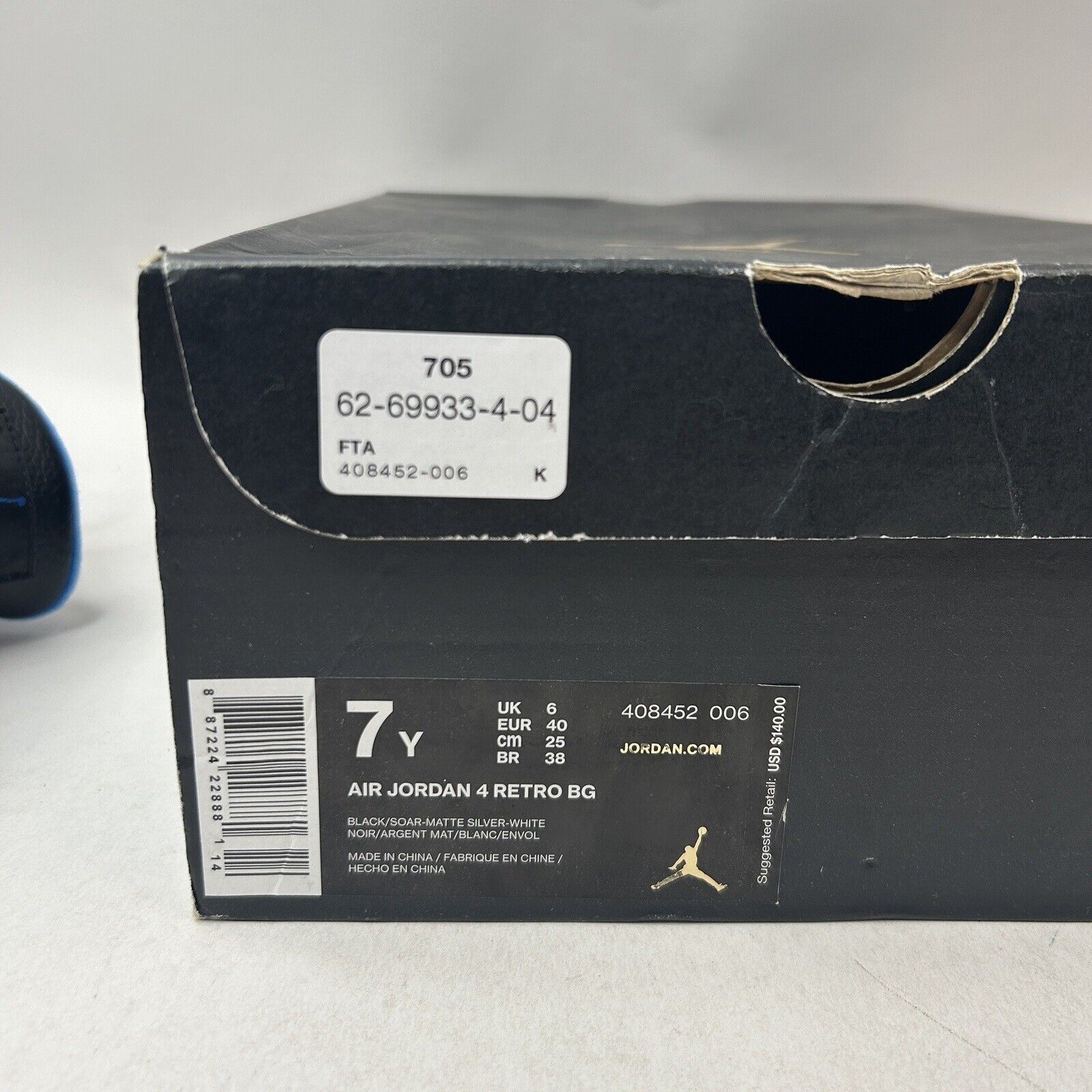 Nike Nike Air Jordan 4 Retro GS “Black Motorsports” 2024 Size US 8.5 / IT 38.5 - 8 Thumbnail