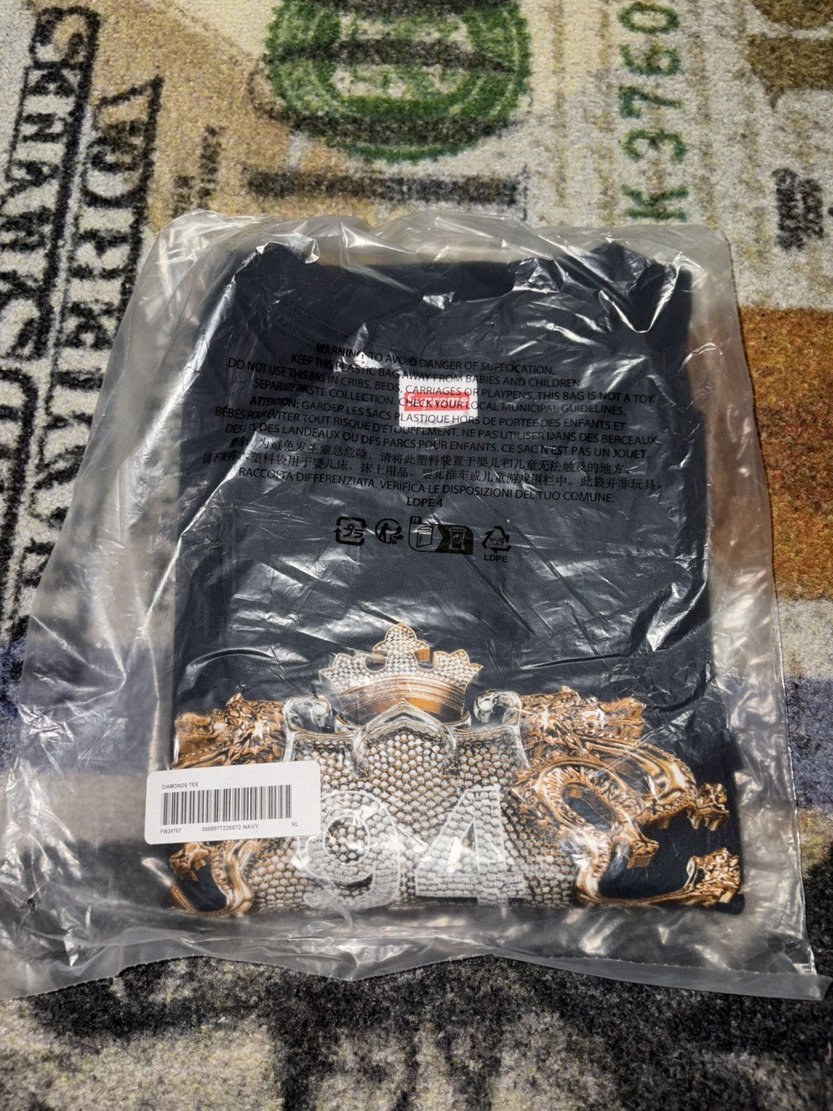 Supreme Supreme Diamond Tee Navy Size US XL / EU 56 / 4 - 1 Thumbnail