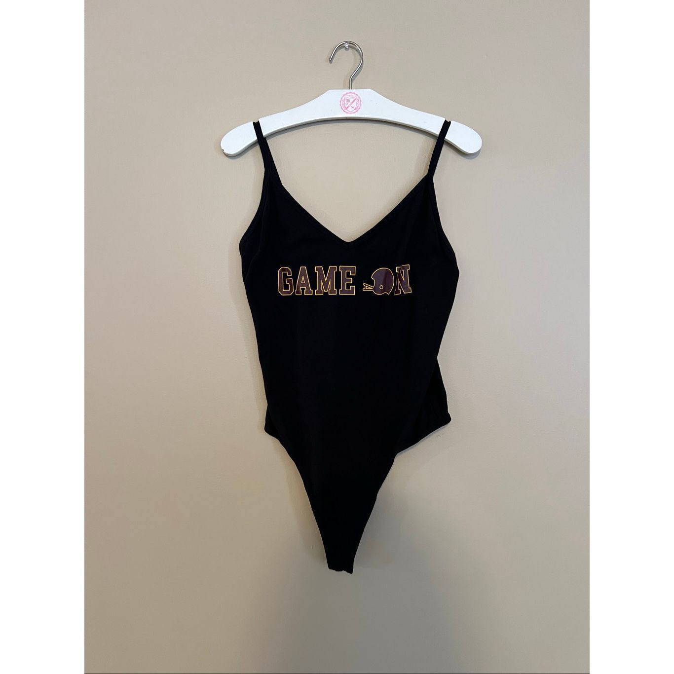 Pink PINK By Victoria’s Secret Black Game On Bodysuit Woman’s Siz Size L / US 10 / IT 46 - 1 Thumbnail