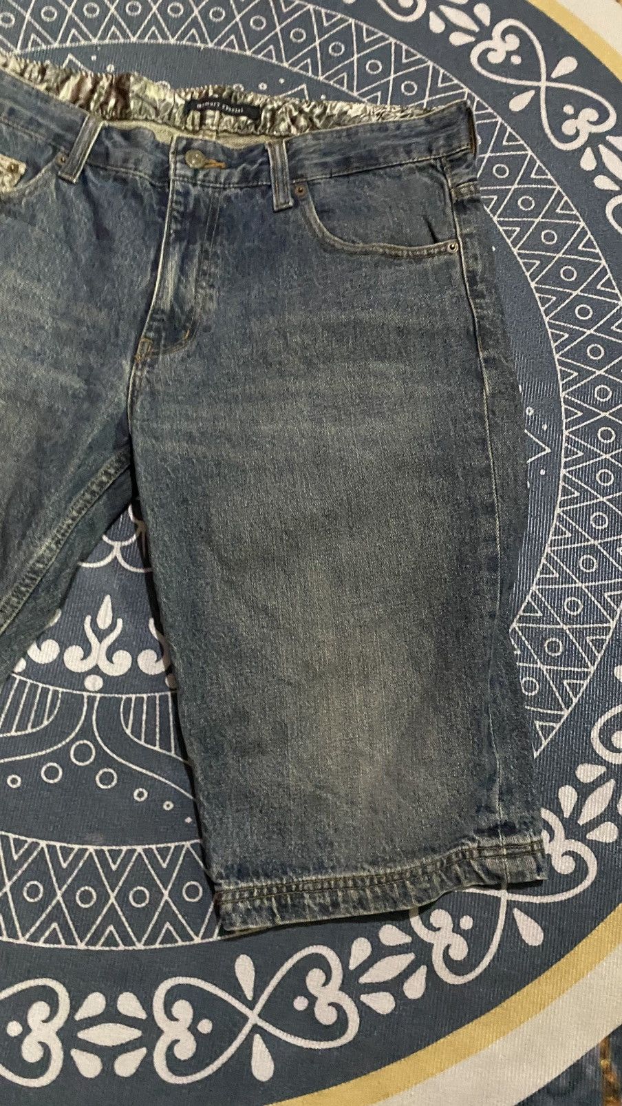 If Six Was Nine Memory Special Japanese Koi Fish Embroidery Short Jeans Size US 35 - 11 Thumbnail