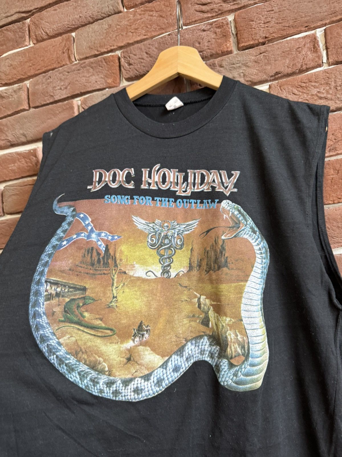 Band Tees Vintage 1989 Doc Holiday Song for Outlaw Rock Band Tee 90s Size US XL / EU 56 / 4 - 3 Thumbnail