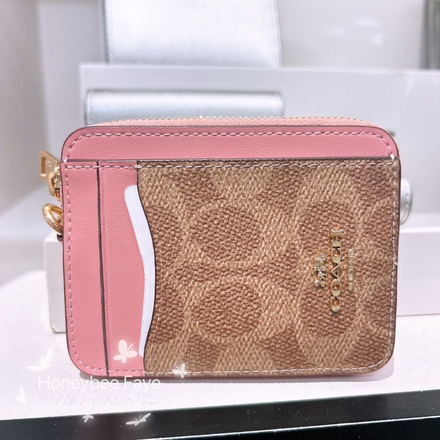 Coach Zip Card Case In Signature Canvas CW883 Size ONE SIZE - 2 Thumbnail