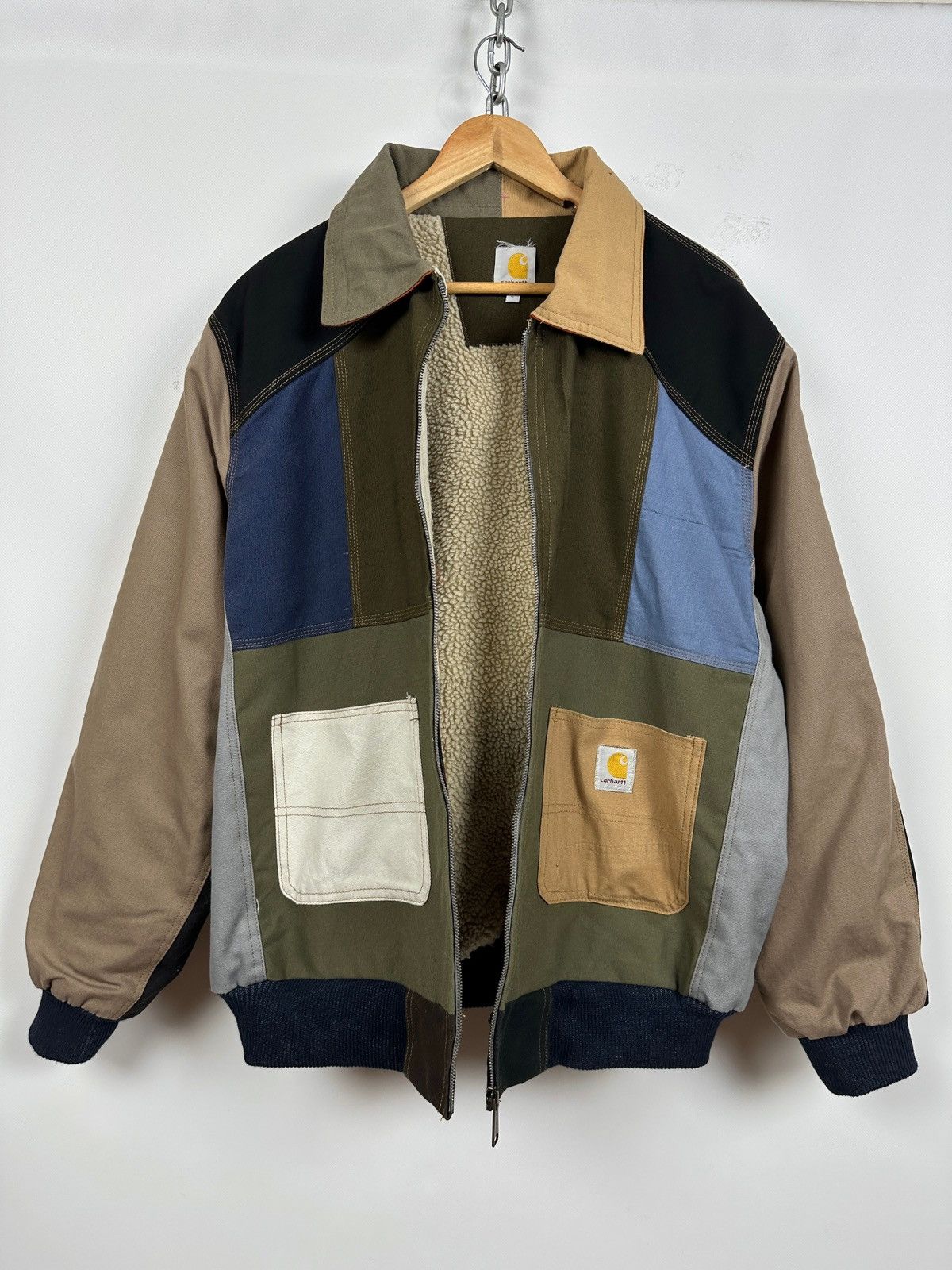 Carhartt × Vintage Vintage Carhartt Reworked Detroit Sherpa Jacket Size US L / EU 52-54 / 3 - 2 Thumbnail