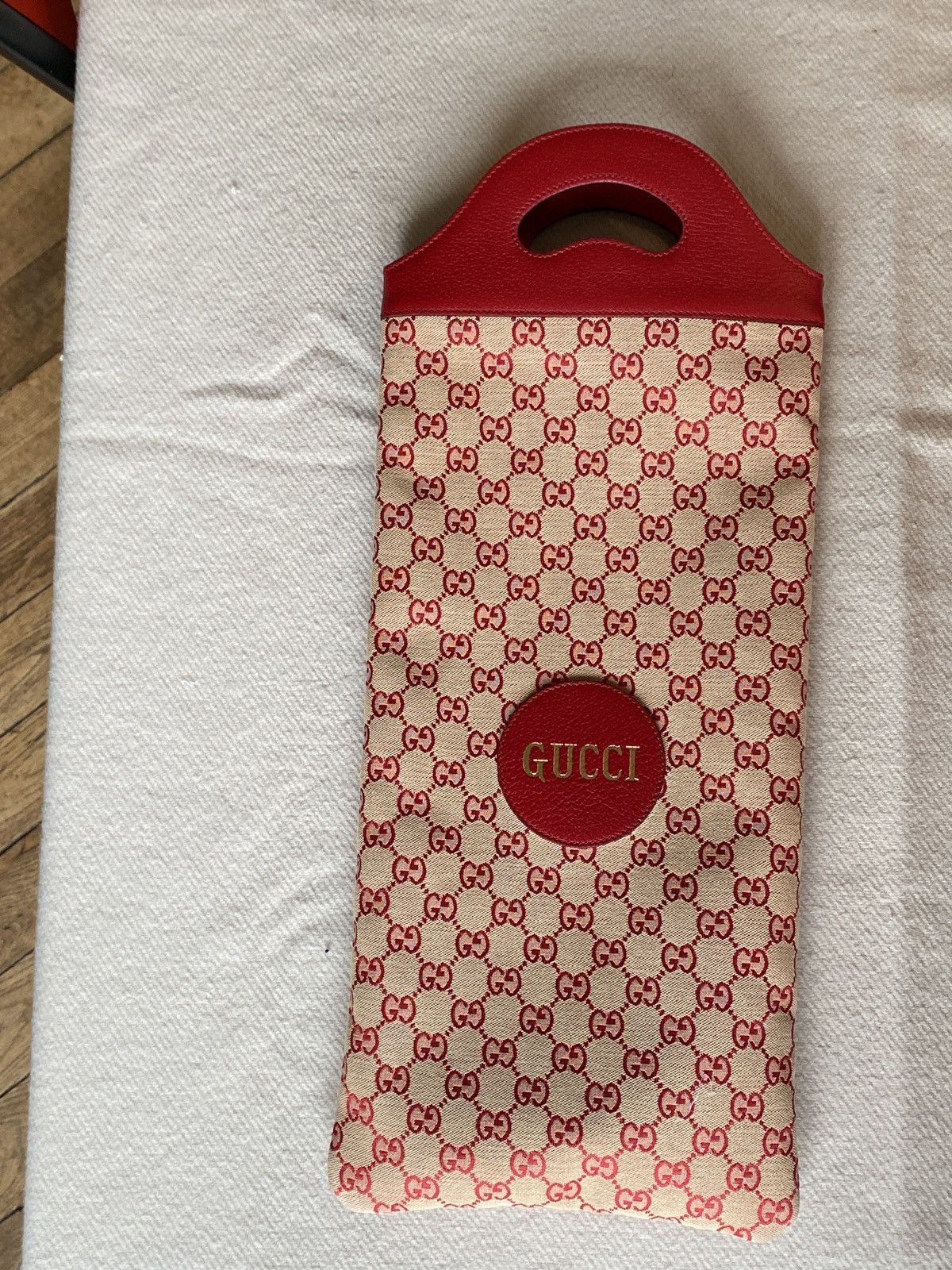 image of Gucci GG Canvas Knitting Kit in Red, Women's
