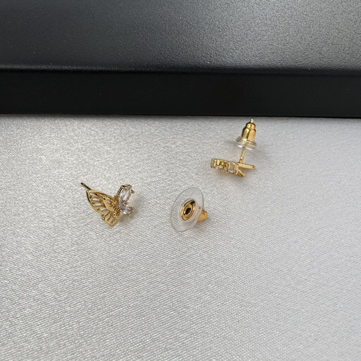 Designer Small CZ Butterfly Stud Earrings for Women Size ONE SIZE - 4 Thumbnail