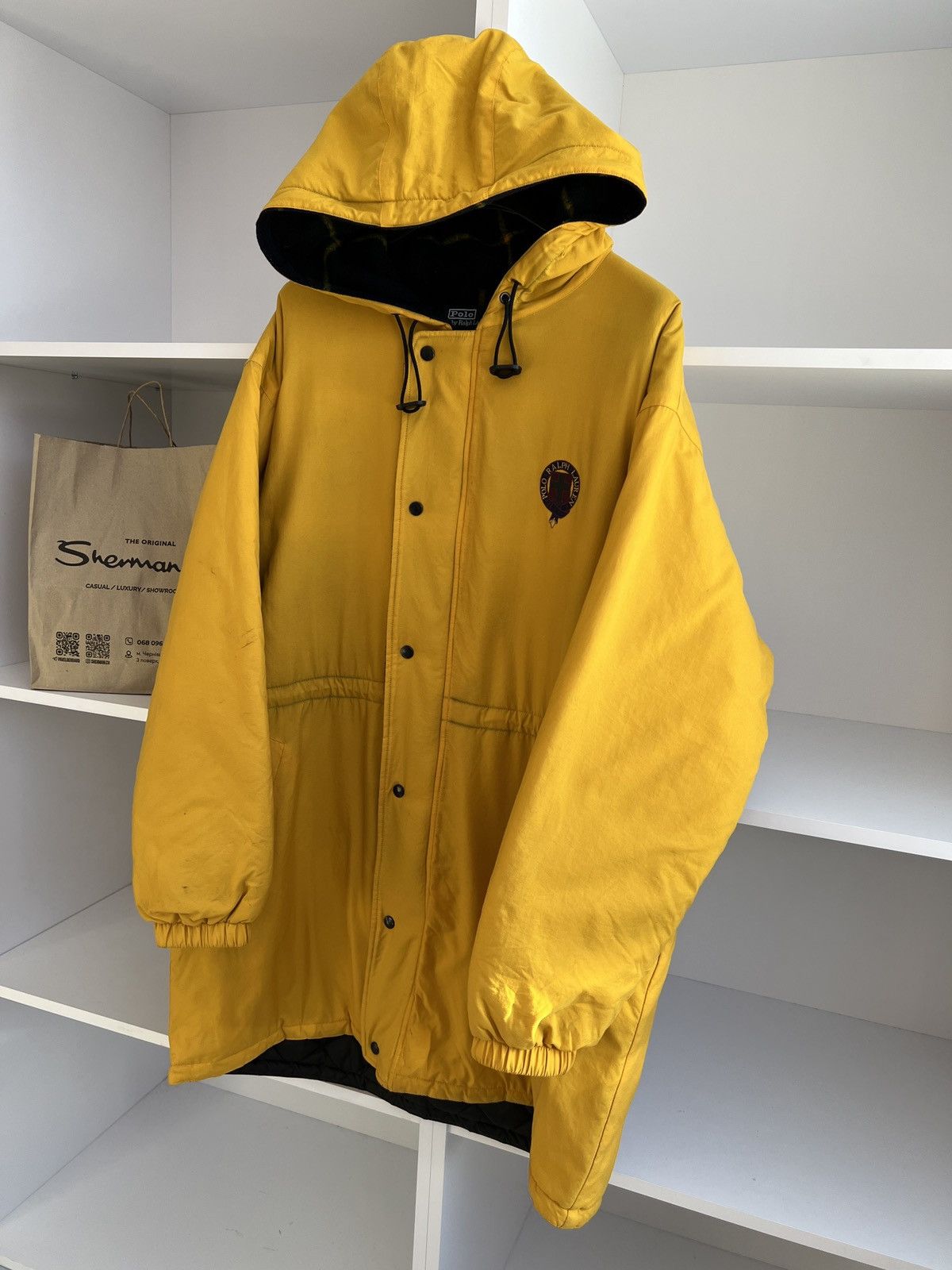 Polo Ralph Lauren × Vintage Vintage Polo Ralph Lauren Parka Mens Yellow Coat Cotton Size US XL / EU 56 / 4 - 4 Thumbnail
