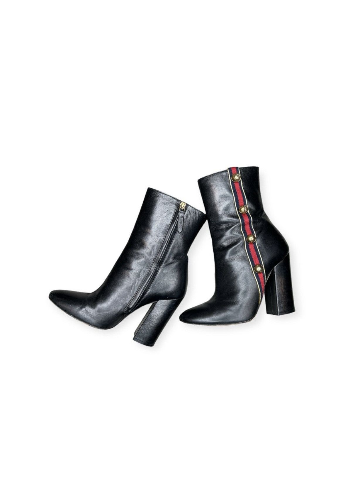 Gucci GUCCI Carly Sylvie Web Stripe Black Ankle Boots EU 38 US 8 Size US 8 / IT 38 - 3 Thumbnail