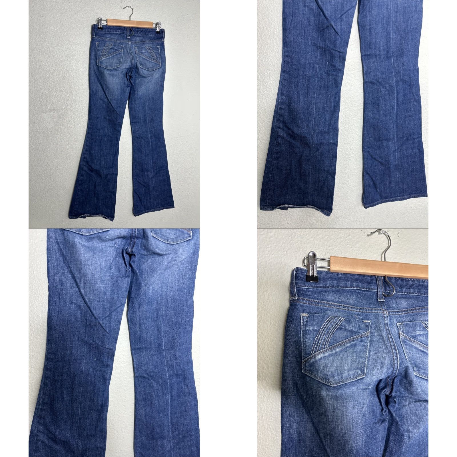 Gap VINTAGE Gap Womens Premium Flare Jeans 1R 28x32 Blue Medium Was Size 25" / US 0 / IT 36 - 8 Thumbnail