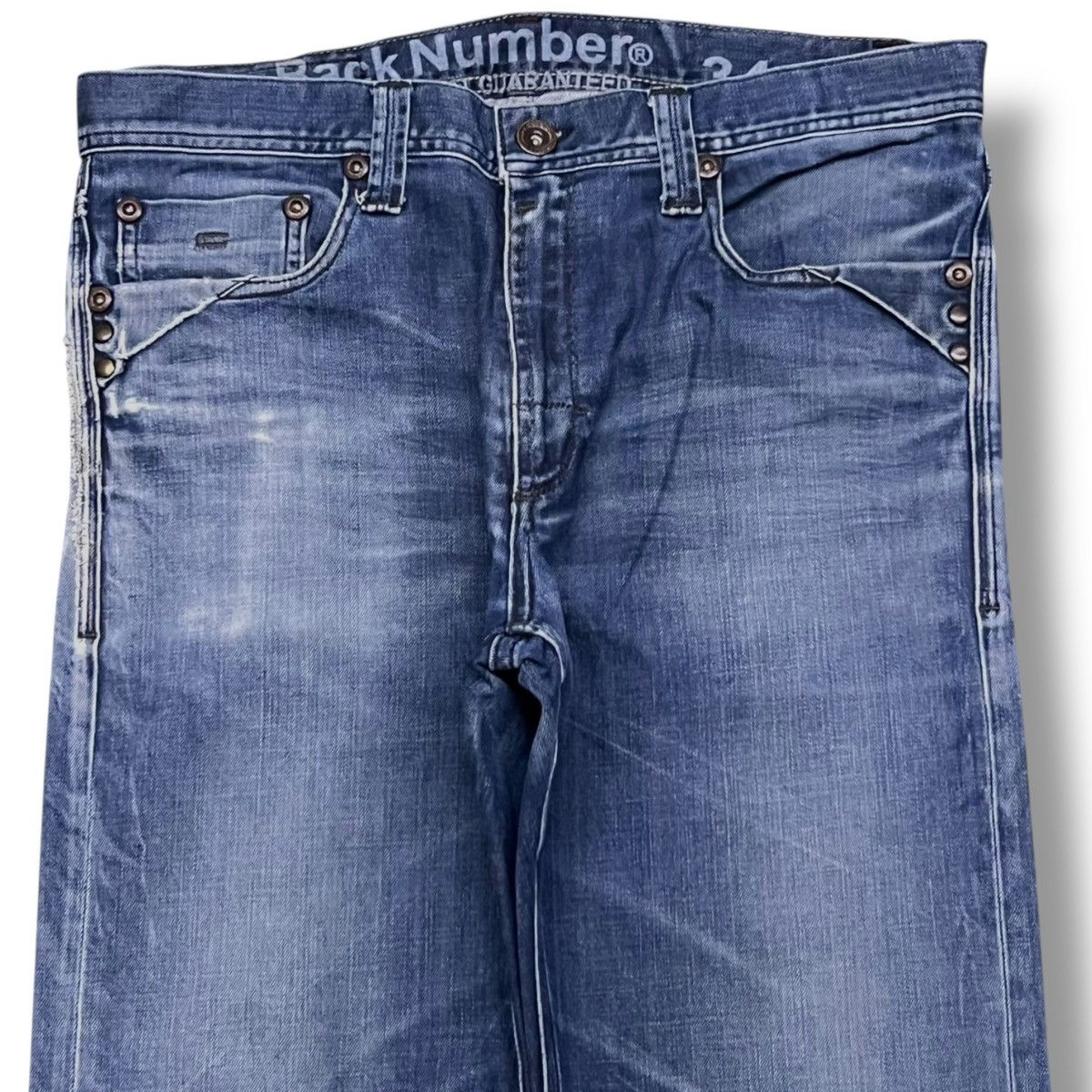 Japanese Brand Vintage Back Number®️Japan - Faded, Distressed Jeans Size US 36 / EU 52 - 5 Thumbnail