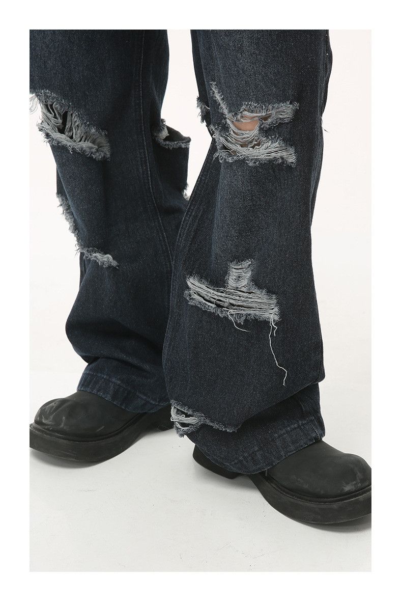 Japanese Brand American retro loose ripped high street hip-hop jeans Size US 32 / EU 48 - 5 Thumbnail