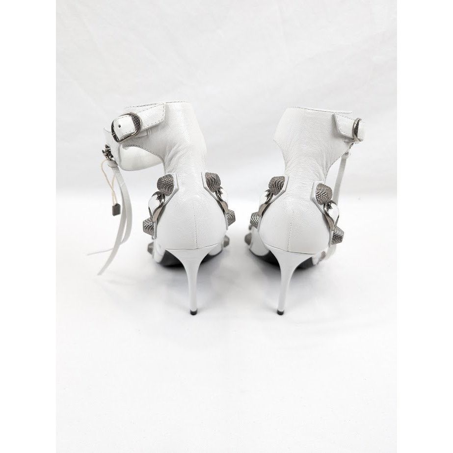Balenciaga o1rshd1 Arena Cagole Sandals in Optic White/Silver Size US 8 / IT 38 - 18 Thumbnail