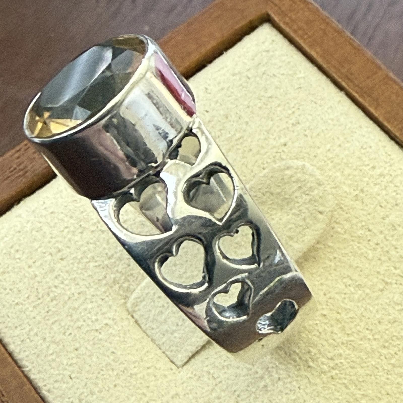 Designer Stunning Faceted Genuine Solitaire Citrine Statement Ring 8 Size ONE SIZE - 3 Thumbnail