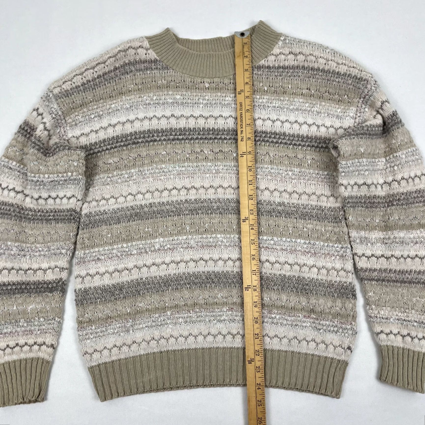 Orvis VINTAGE Orvis Sweater Adult Medium Brown Stripe Knit Earth Tone Granola Girl USA 90s Size M / US 6-8 / IT 42-44 - 3 Thumbnail