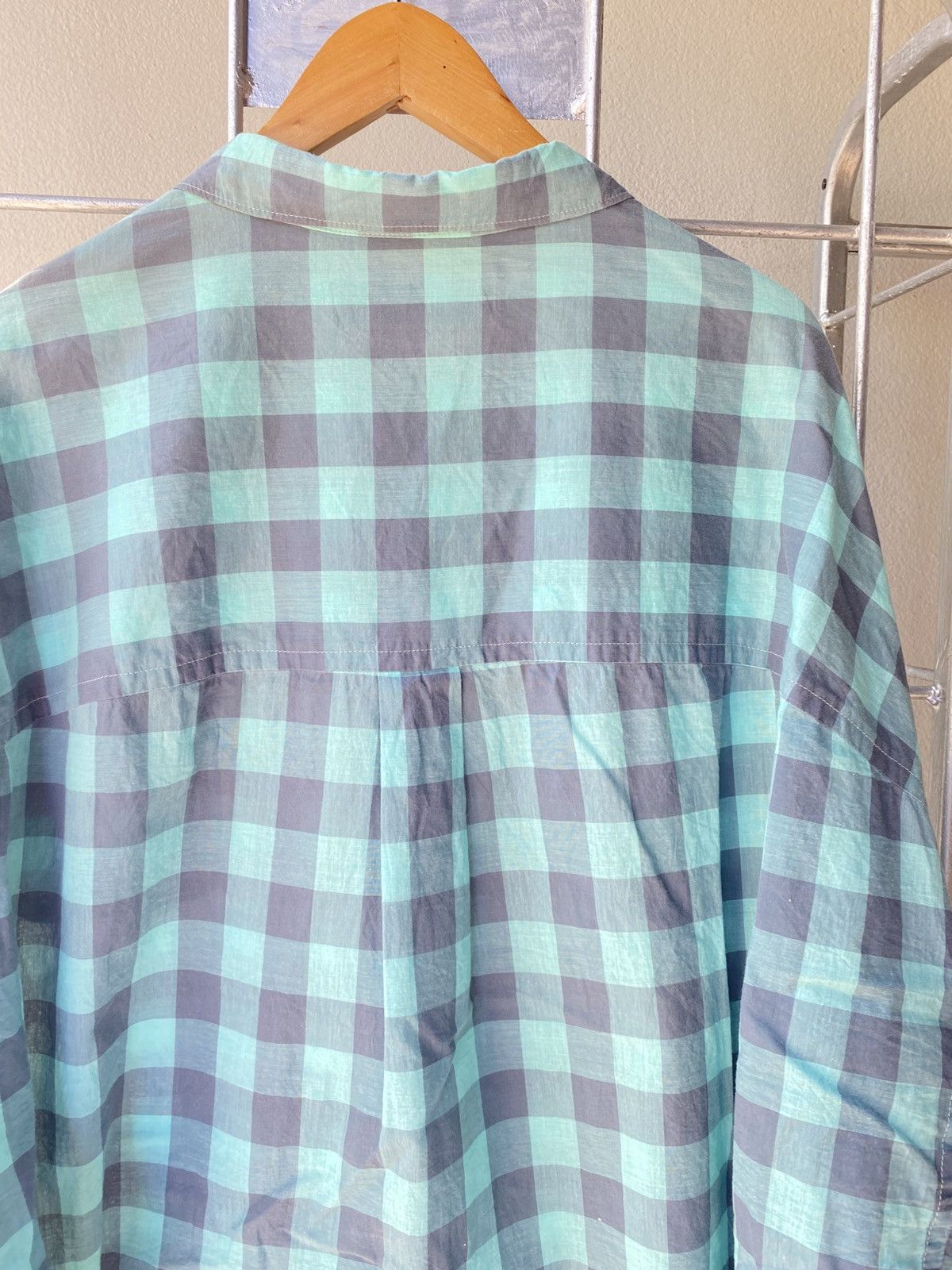 mercibeaucoup mercibeaucoup, jevous enprie Mint Checkered Button-Up Shirt Size XS / US 0-2 / IT 36-38 - 4 Thumbnail