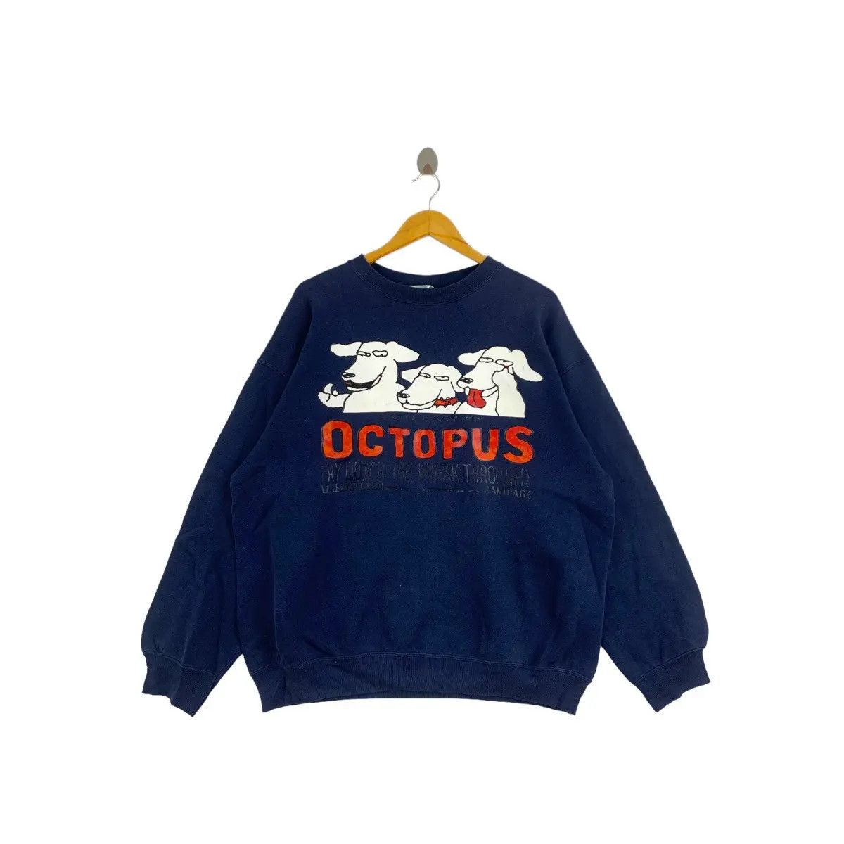 Tultex Vintage 80s SATISFACTION OCTOPUS Cartoon Dogs Print By Size US XL / EU 56 / 4 - 1 Thumbnail