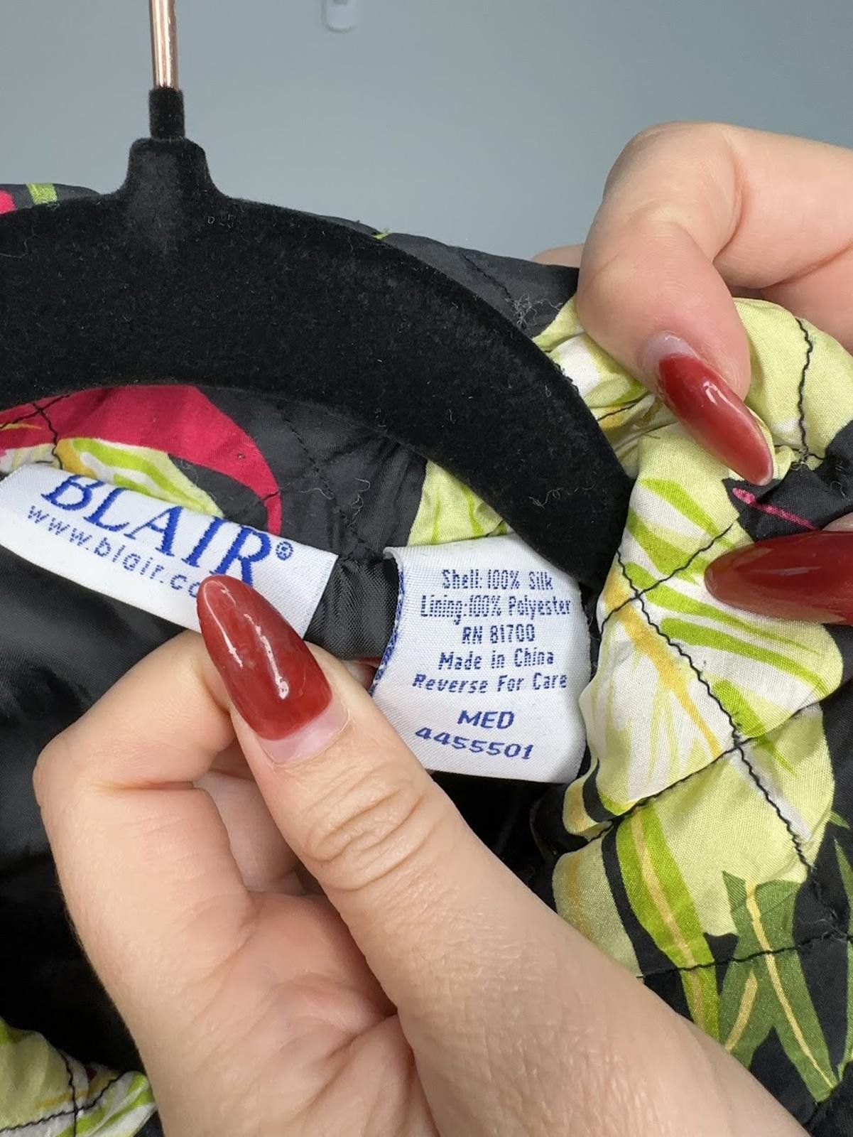 Blair Blair Quilted Silk Floral Lightweight Jacket - Sz. M Size M / US 6-8 / IT 42-44 - 3 Thumbnail