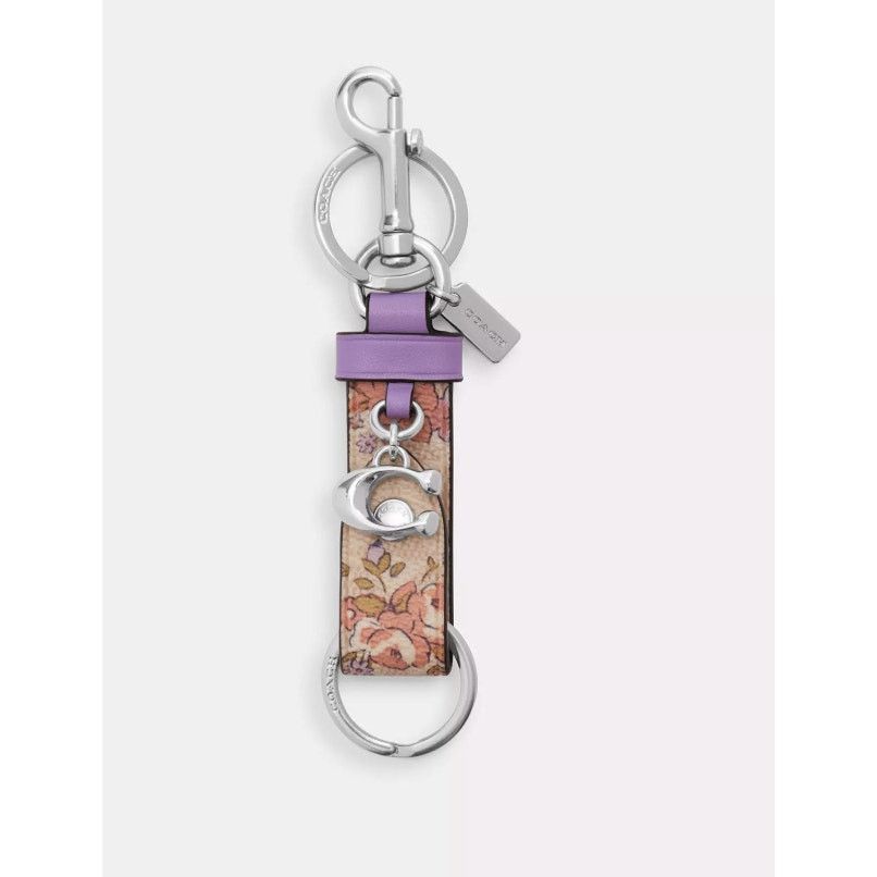 Coach Coach Trigger Snap Bag Charm With Floral Print Vale Key Size ONE SIZE - 7 Thumbnail