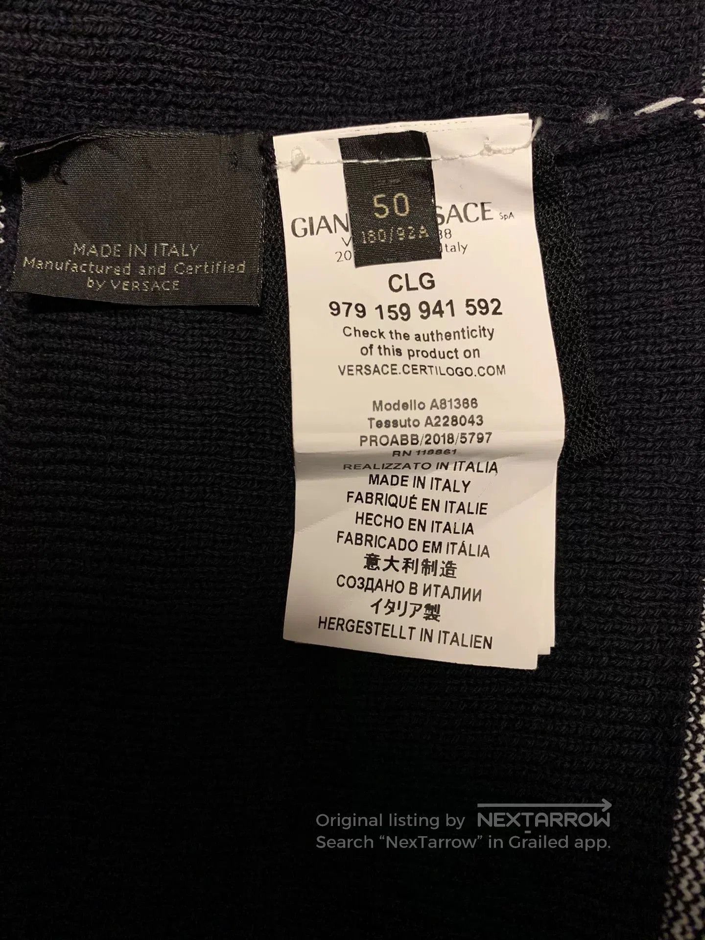 Versace Versace Men's Knitwear with Stripe Logo. Size US M / EU 48-50 / 2 - 5 Thumbnail