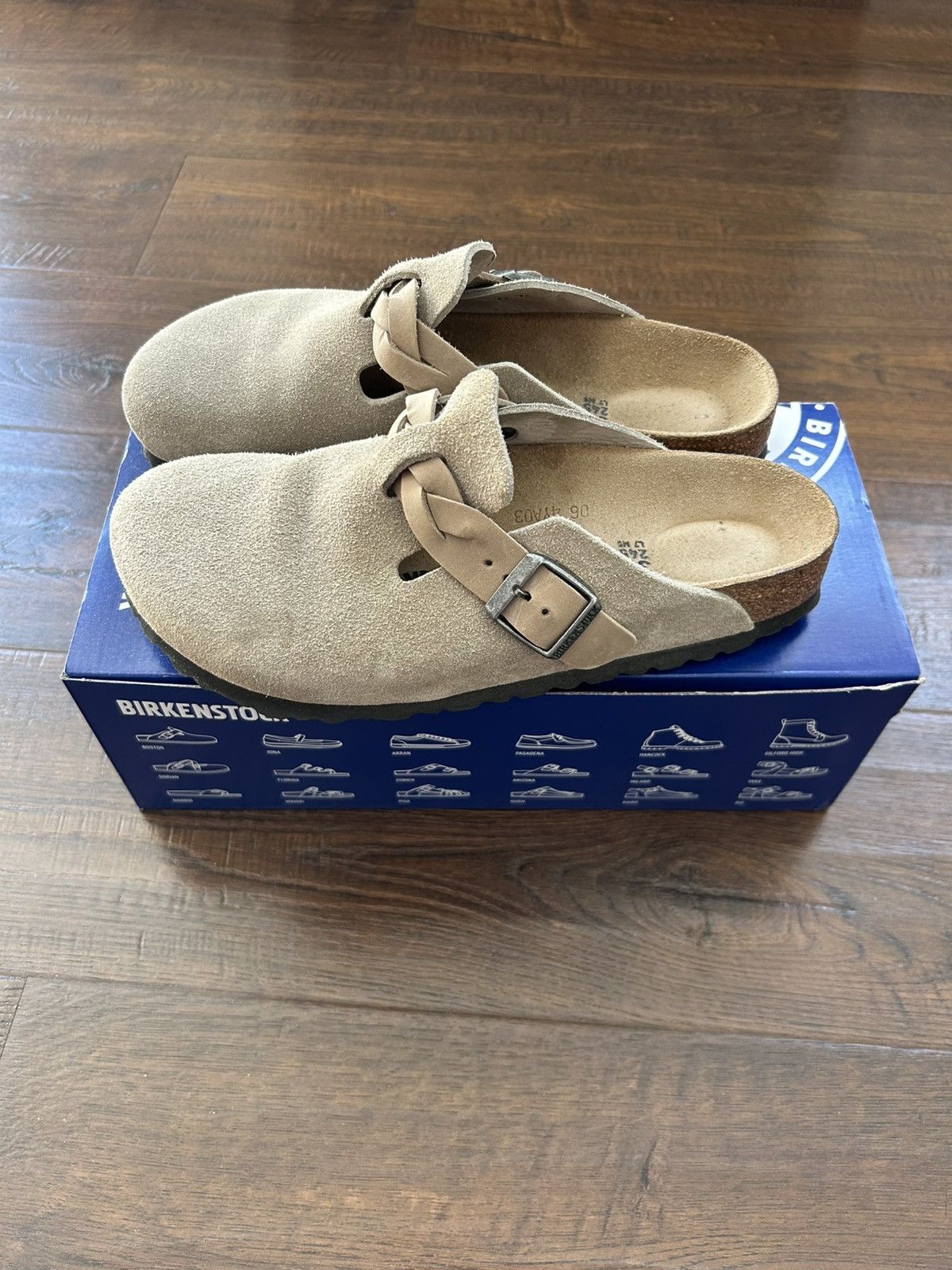 Birkenstock Birkenstock Boston Braided taupe clogs Size US 7 / IT 37 - 1 Thumbnail