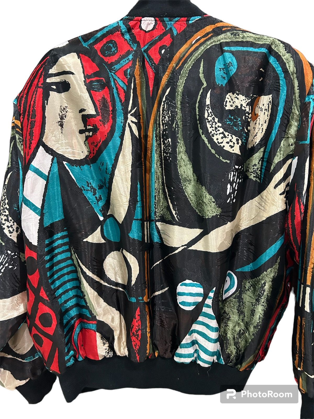 Vintage Vtg Unbrand Picasso Reversible Bomber Jacket Size US L / EU 52-54 / 3 - 6 Thumbnail