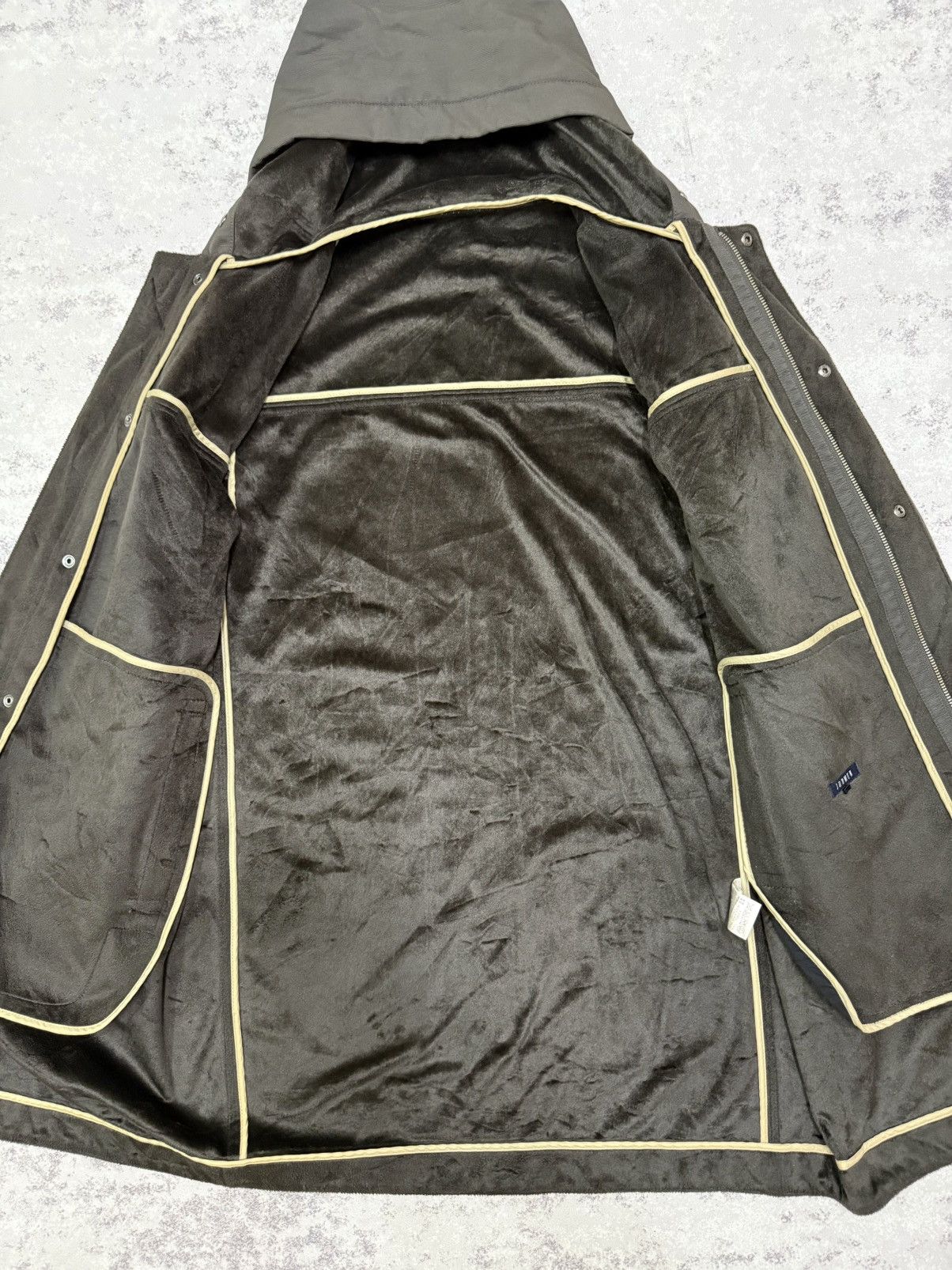 Jun Men Velvet Lined Parka Jacket Dark Green