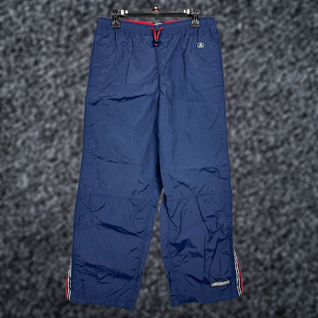 Abercrombie & Fitch VINTAGE Abercrombie & Fitch Pants Track Windbreaker 90s Y2K Gym Zip Mens Medium Blue Nylon Straight 29in Inseam Regular Lined Zip Waist 32in Size US 31 - 1 Thumbnail