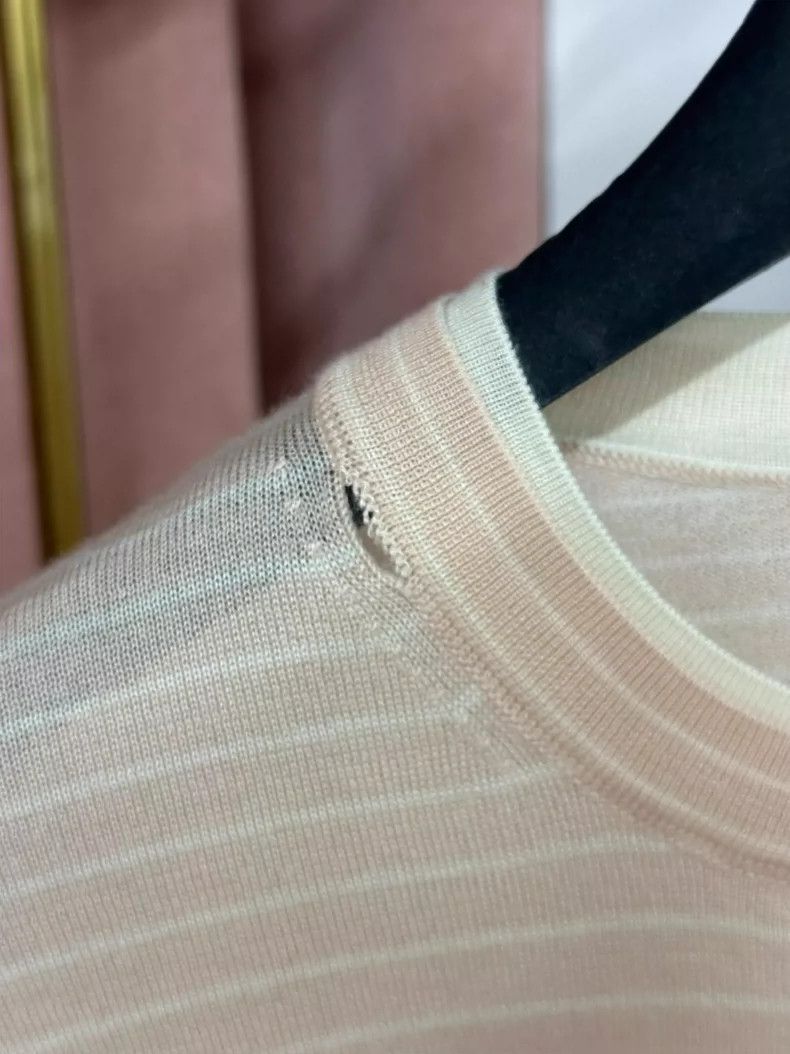 Loro Piana LORO PIANA Pink striped cashmere knit top Size S / US 4 / IT 40 - 3 Thumbnail