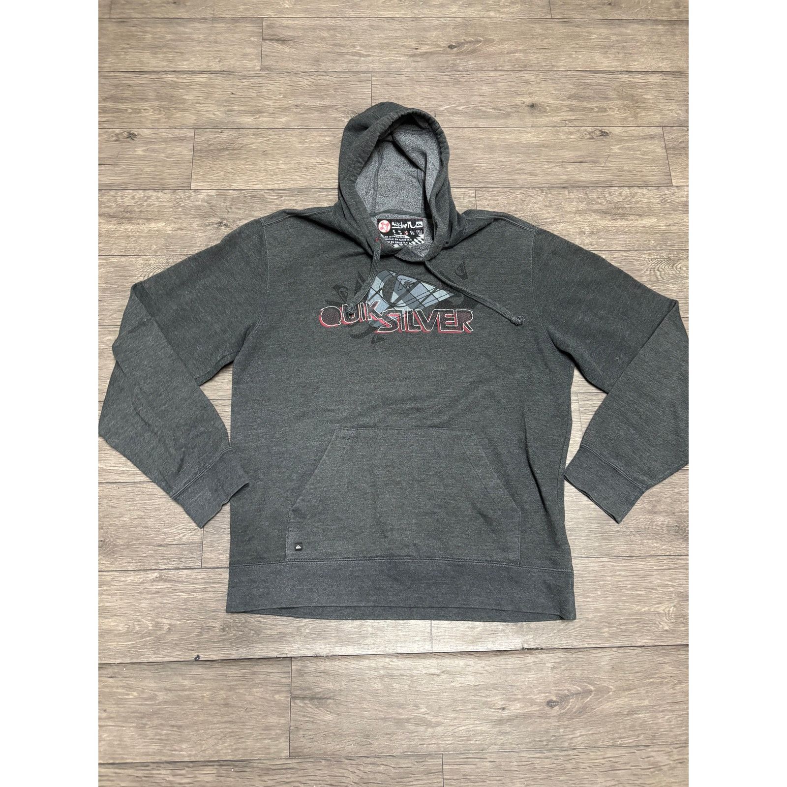 Quiksilver × Vintage Vintage Quiksilver Logo Gray Hoodie Sz L 00s Size US L / EU 52-54 / 3 - 1 Thumbnail